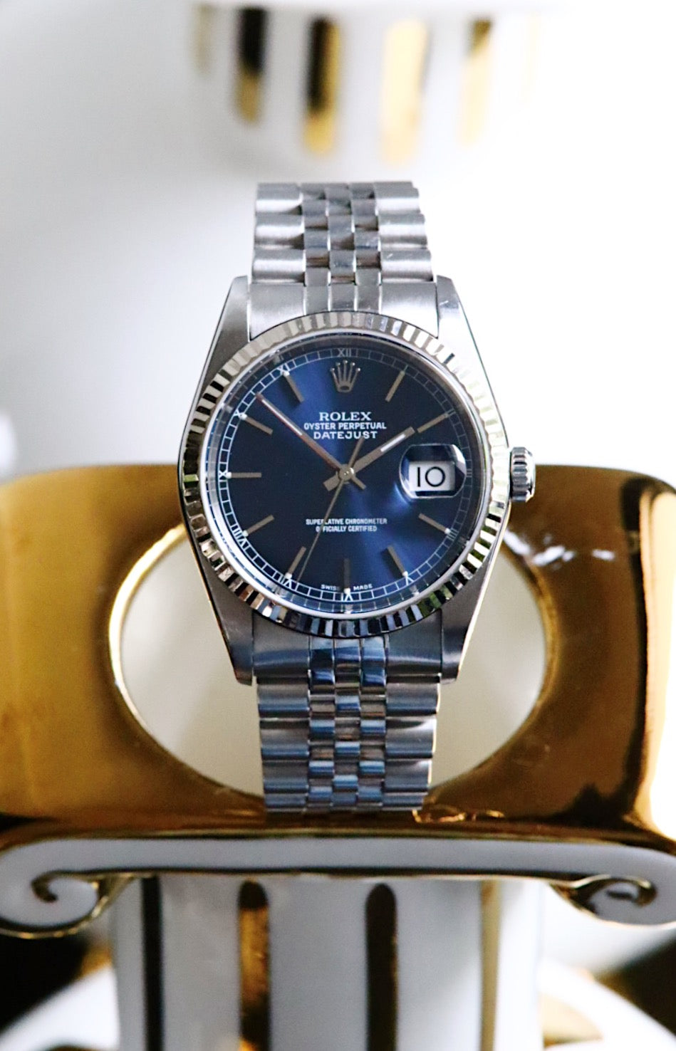 Rolex Oyster Perpetual Datejust 16234 cadran bleu nuit 2002