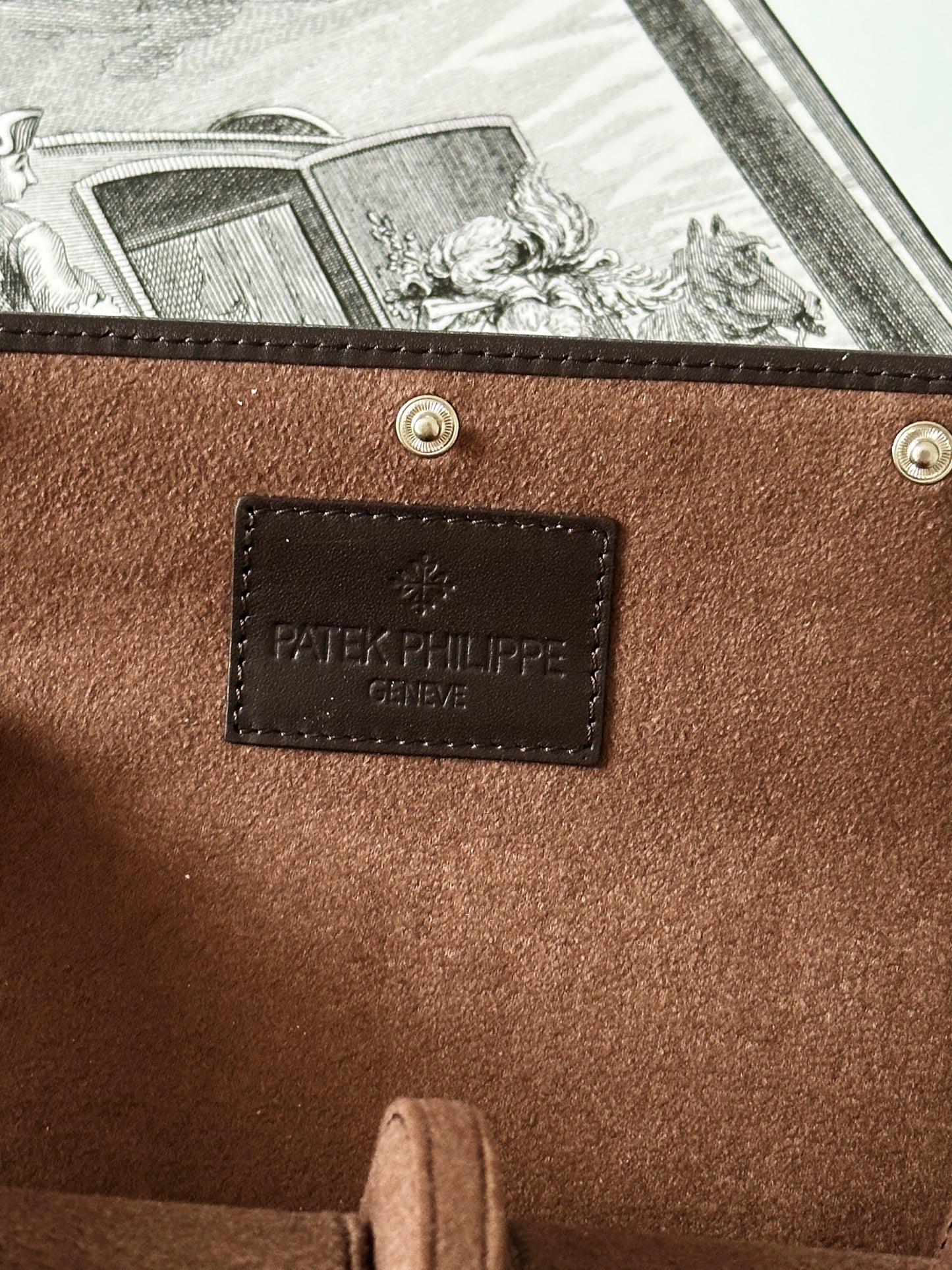 Étui de voyage Patek Philippe deux montres en cuir marron