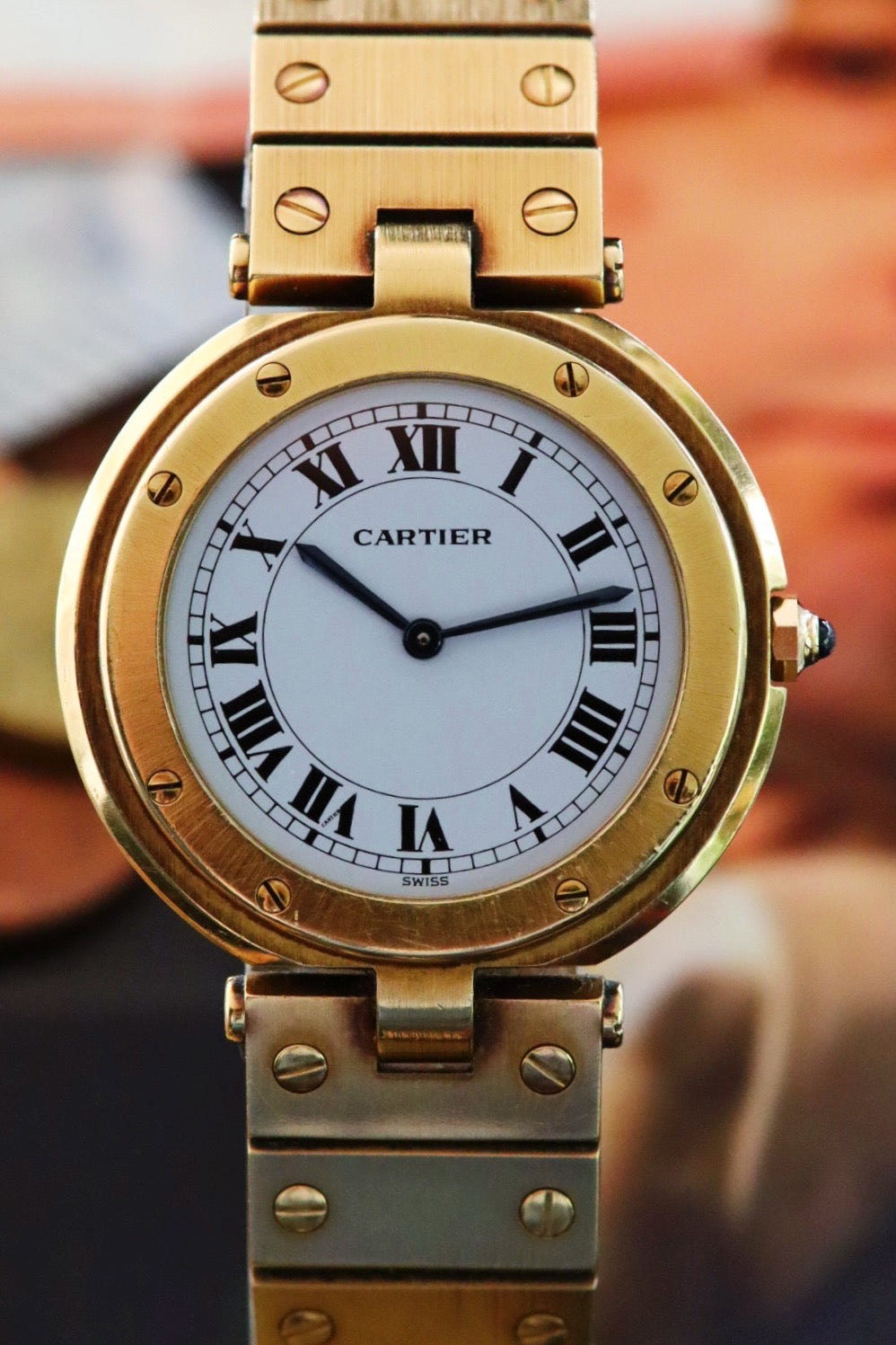 Cartier Santos Vendôme Ronde en or 18K référence 8191, boîtier de grande taille 32mm