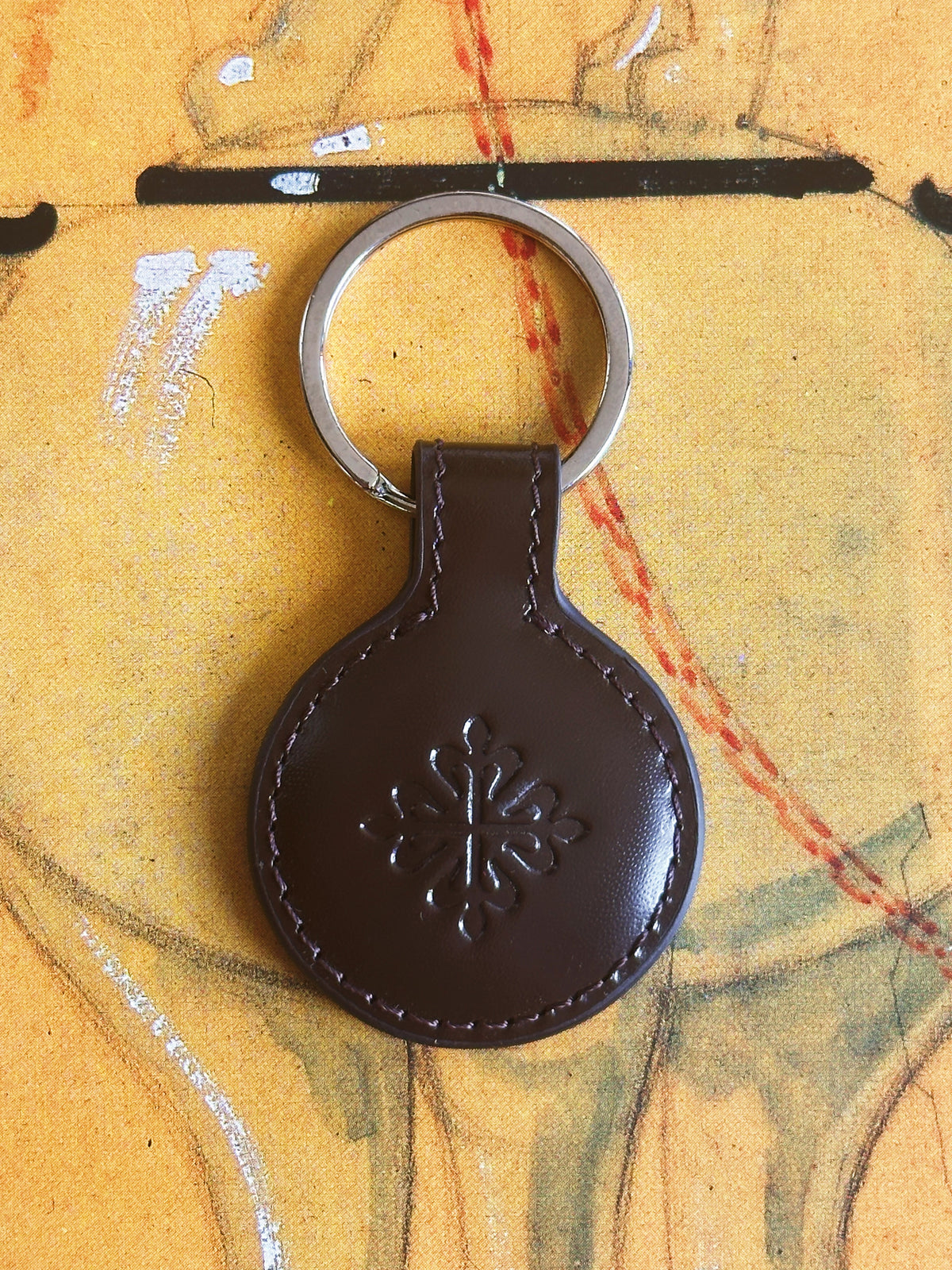 Porte-clefs Patek Philippe Genève en cuir marron – Neuf de stock
