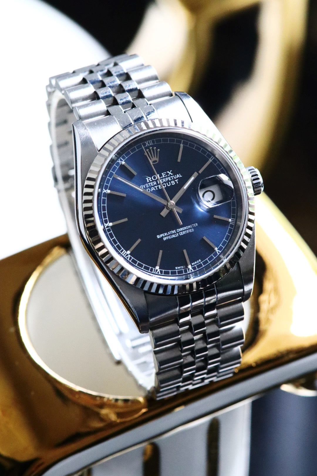 Rolex Oyster Perpetual Datejust 16234 cadran bleu nuit 2002