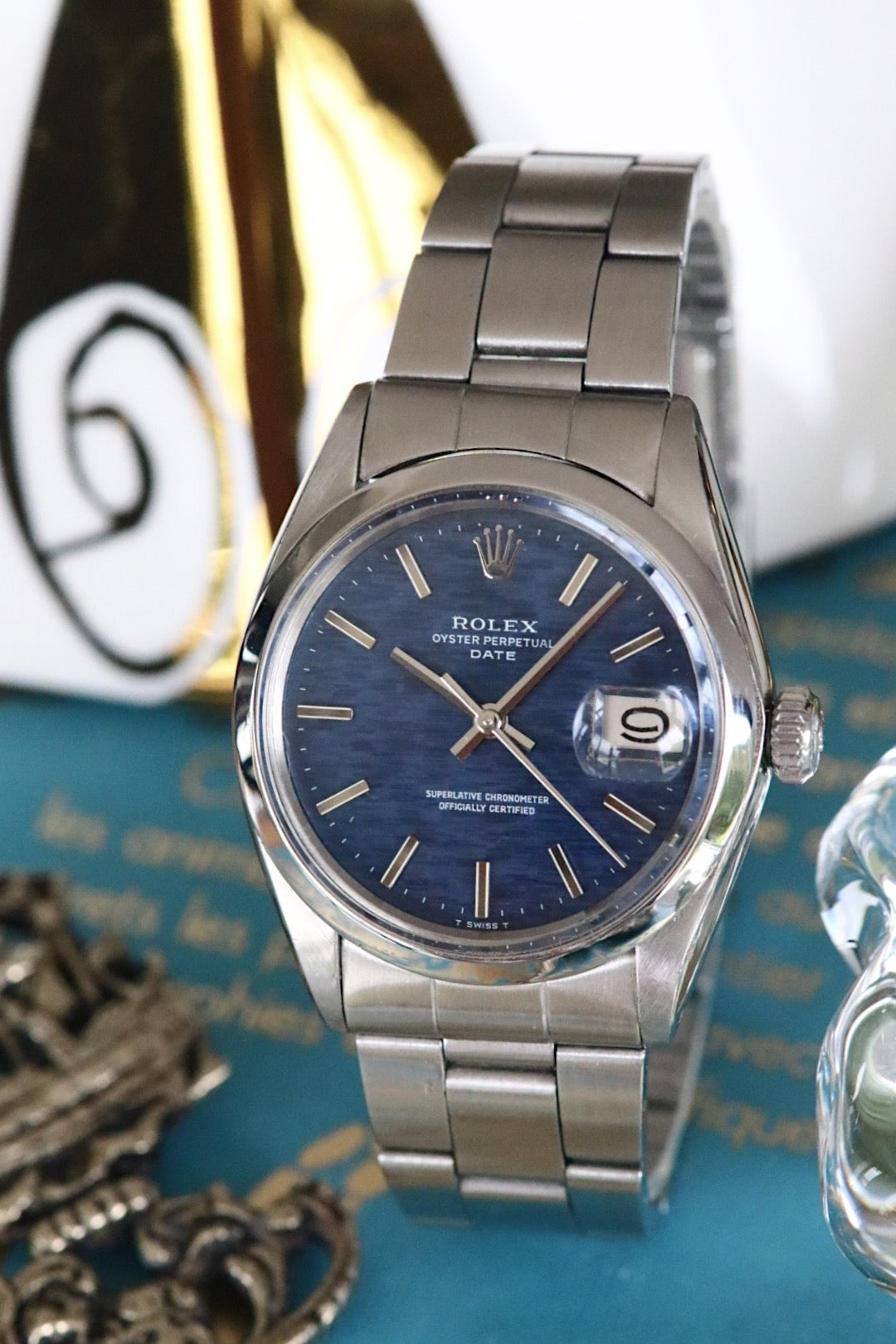 Rolex Oyster Perpetual Date Réf. 1500 – Cadran Bleu Mosaïque - Année 1972