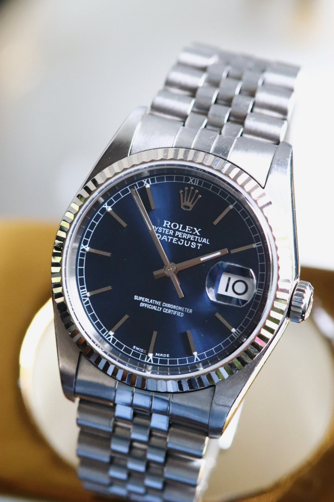 Rolex Oyster Perpetual Datejust 16234 cadran bleu nuit 2002