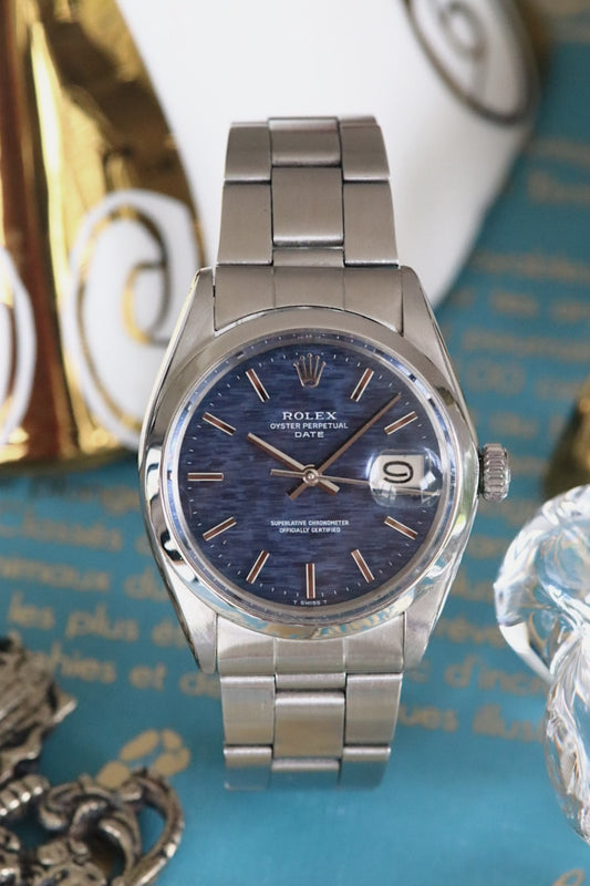 Rolex Oyster Perpetual Date Réf. 1500 – Cadran Bleu Mosaïque - Année 1972