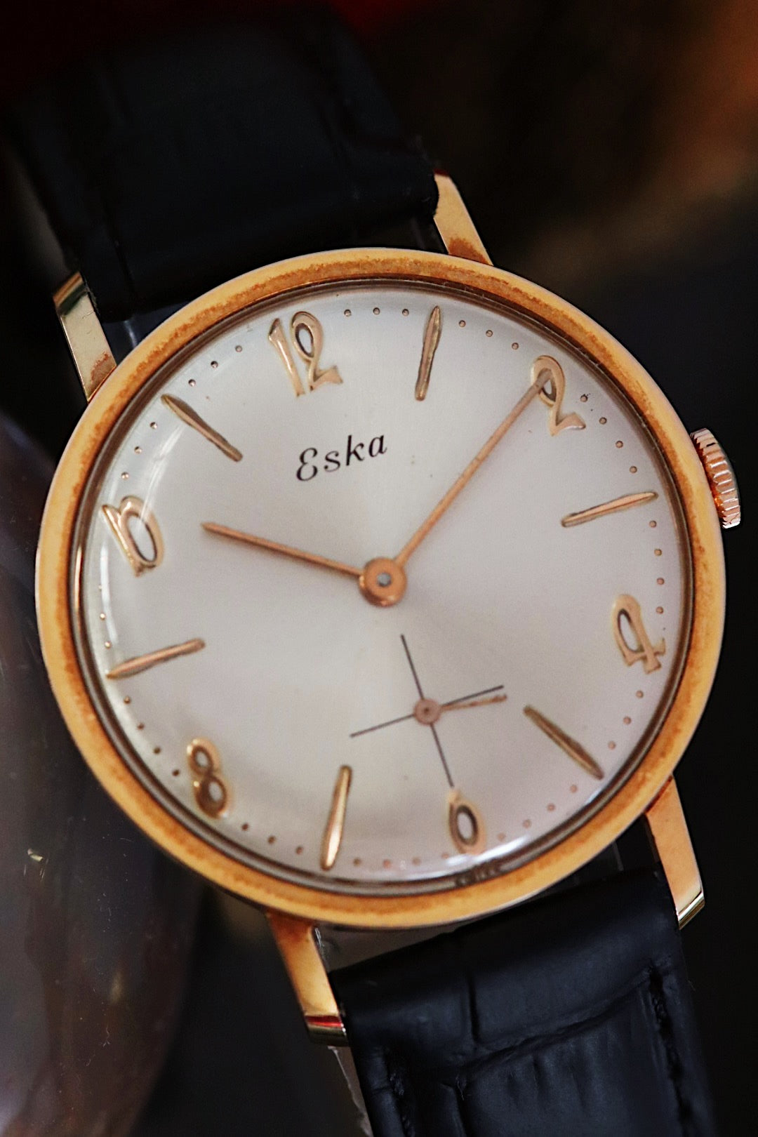 Eska Vintage – Montre plaquée or 20 microns à cadran nacré
