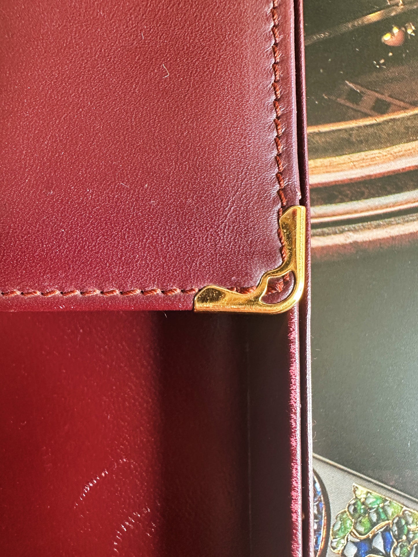 Porte-bloc-notes Must de Cartier vintage en cuir bordeaux
