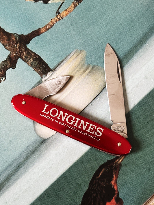 Canif, couteau suisse Longines rouge vintage