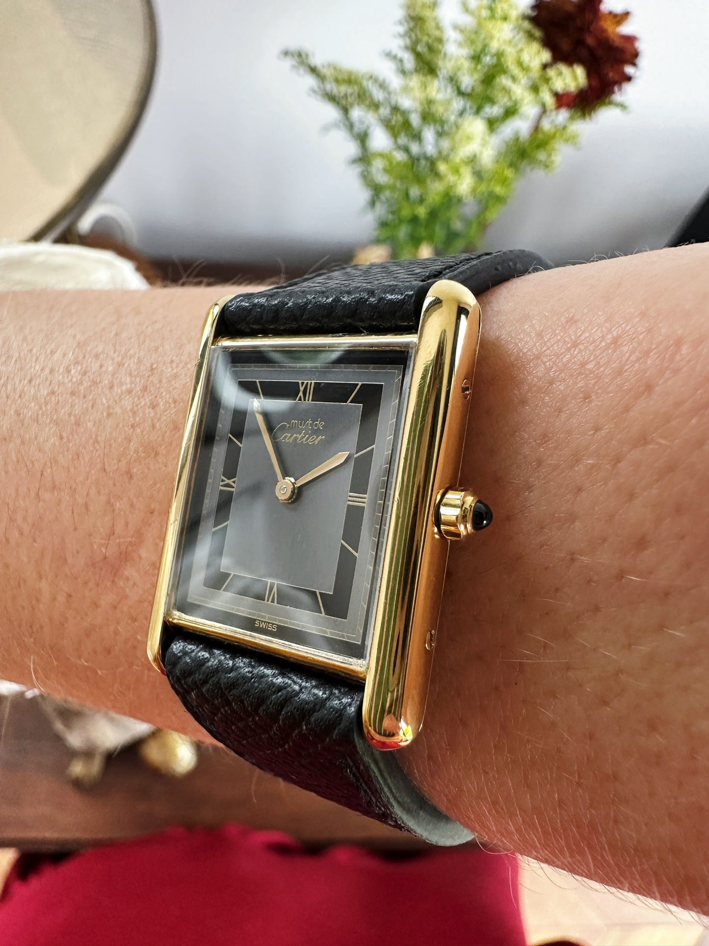 Cartier Tank Must 681006 cadran gris boitier vermeil