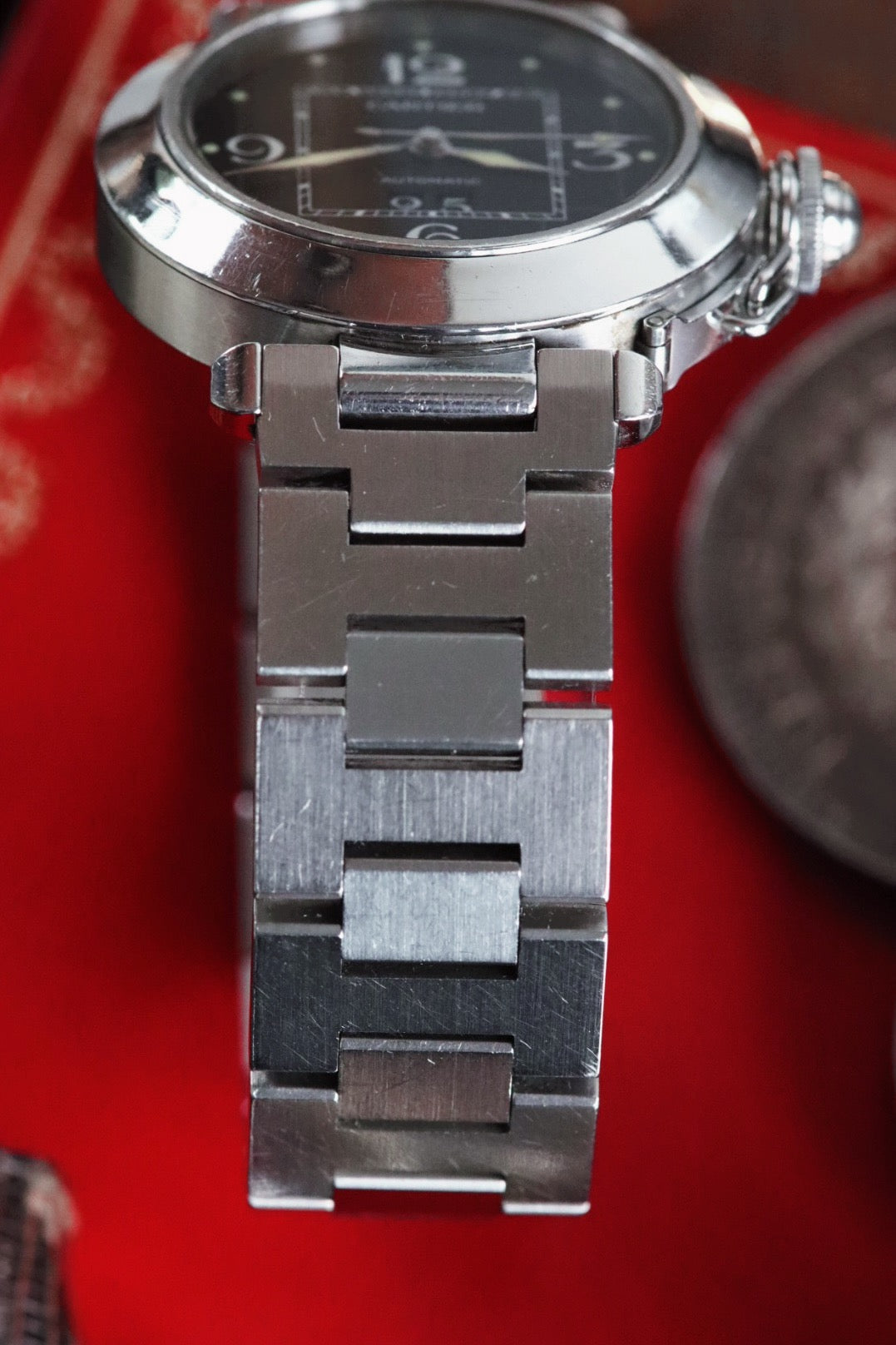 Montre Cartier Pasha cadran noir, mouvement automatique, avec papiers