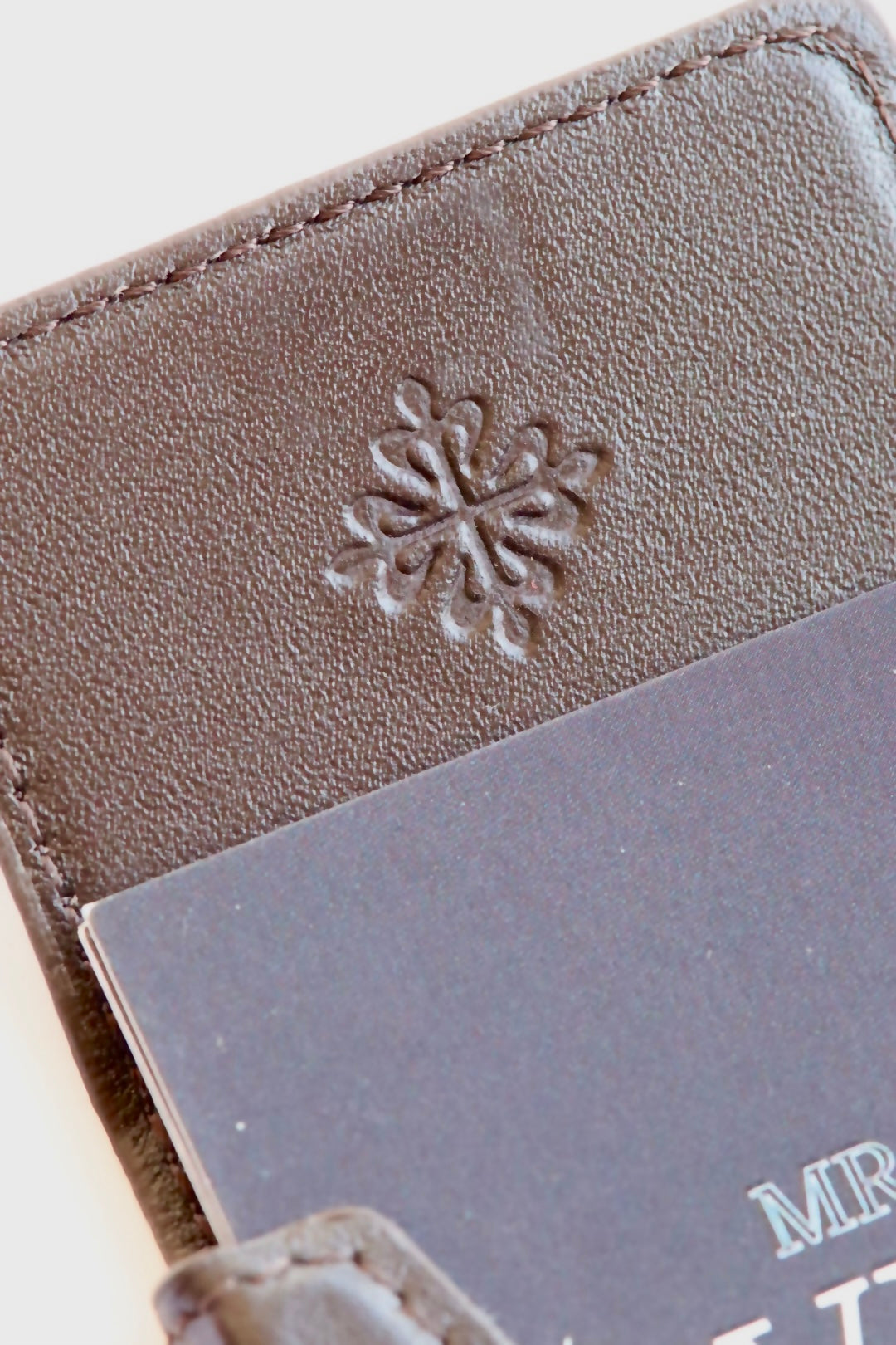 Vintage brown leather Patek Philippe Geneva card holder
