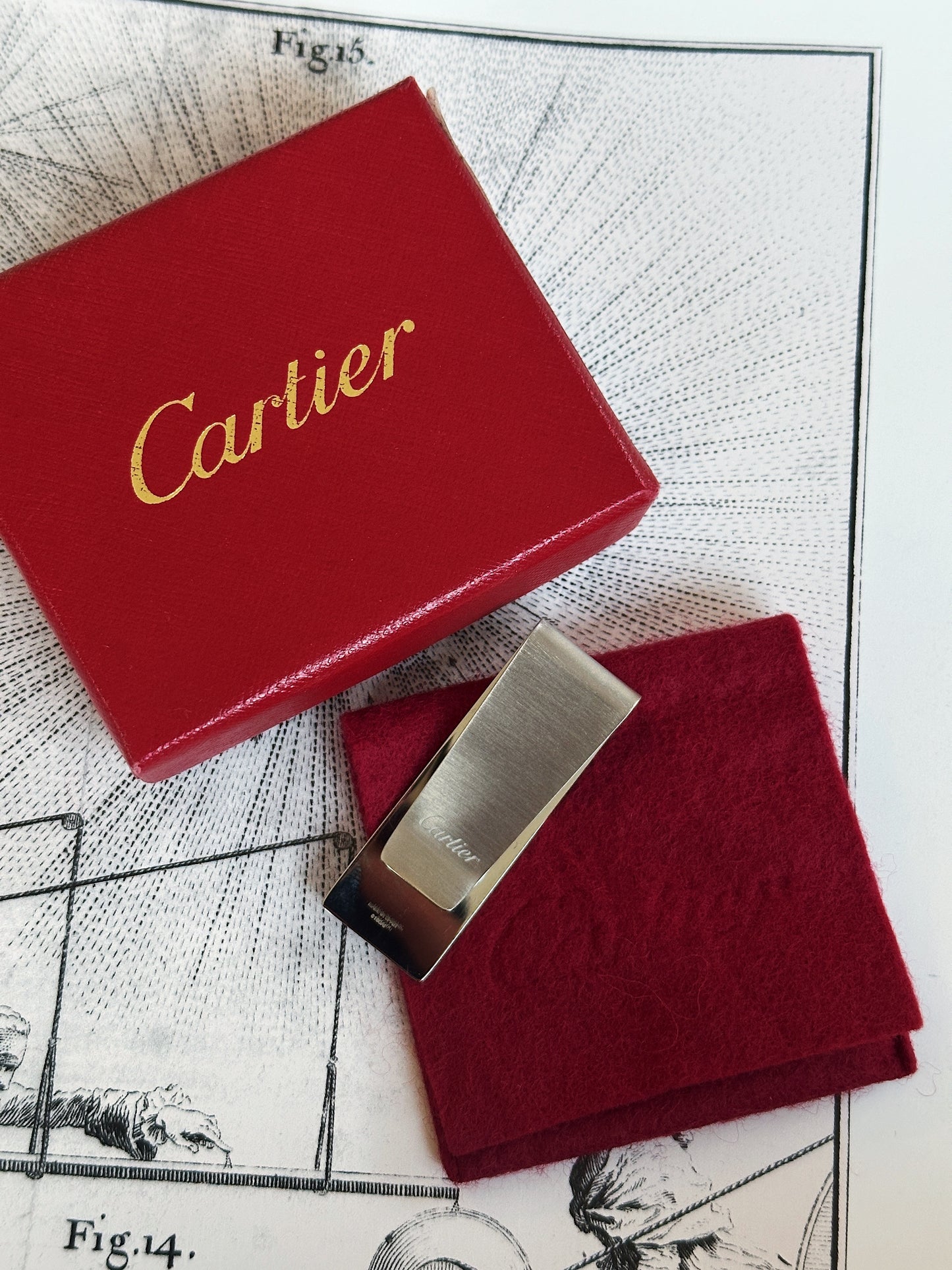 Cartier money clip in brushed steel