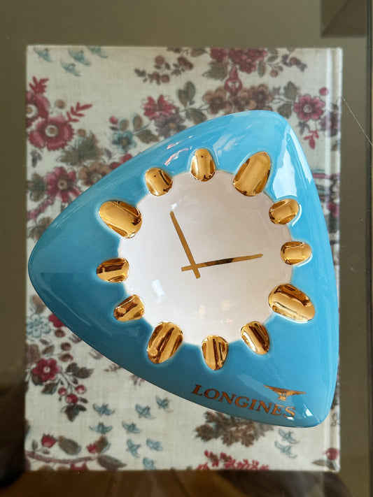 Cendrier vide-poche Longines turquoise & doré