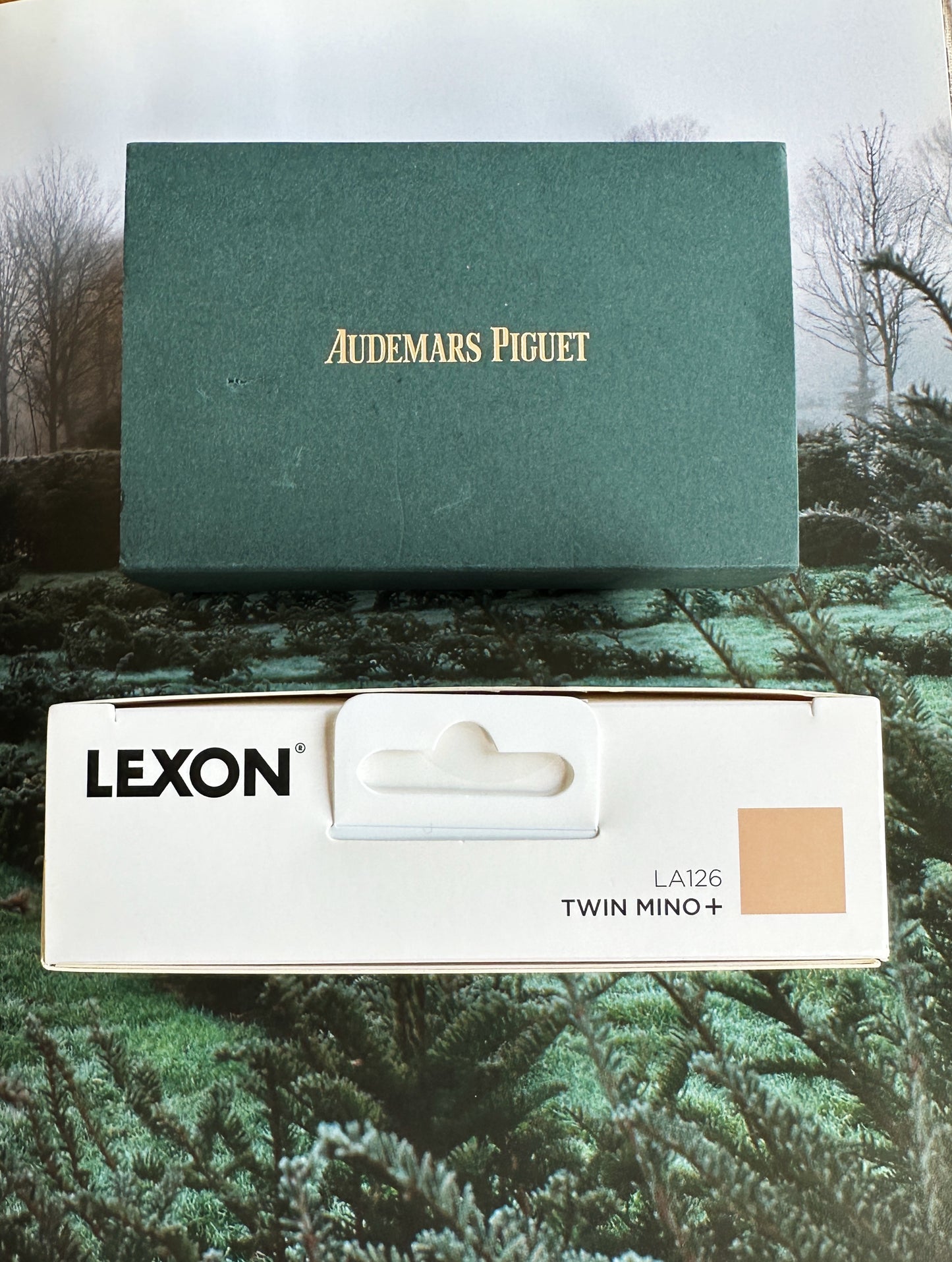 Enceintes Bluetooth Audemars Piguet x Lexon Twin Mino+ doré rose – Neuves avec boîtes