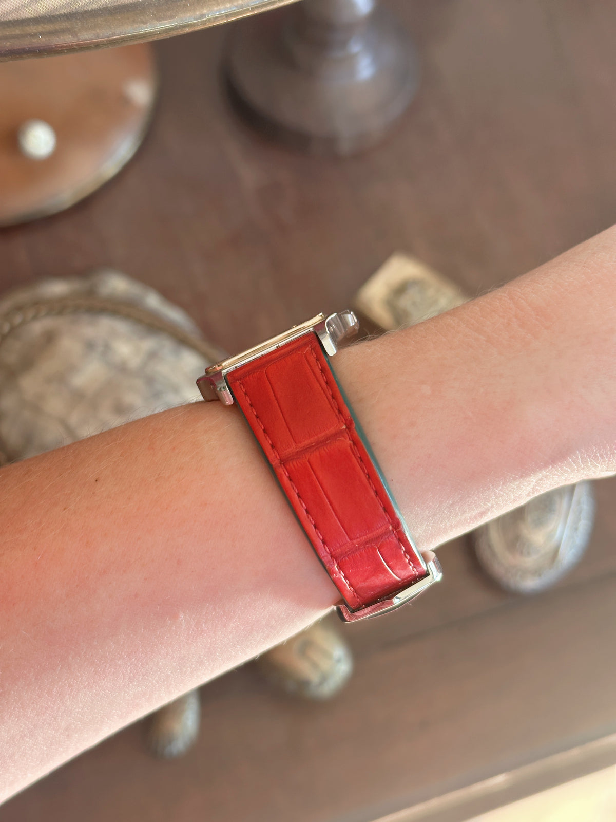 Cartier Santos Galbée 187901 – Bracelet Crocodile Jean Rousseau