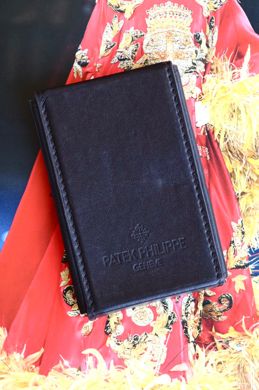 Vintage brown leather Patek Philippe Geneva card holder