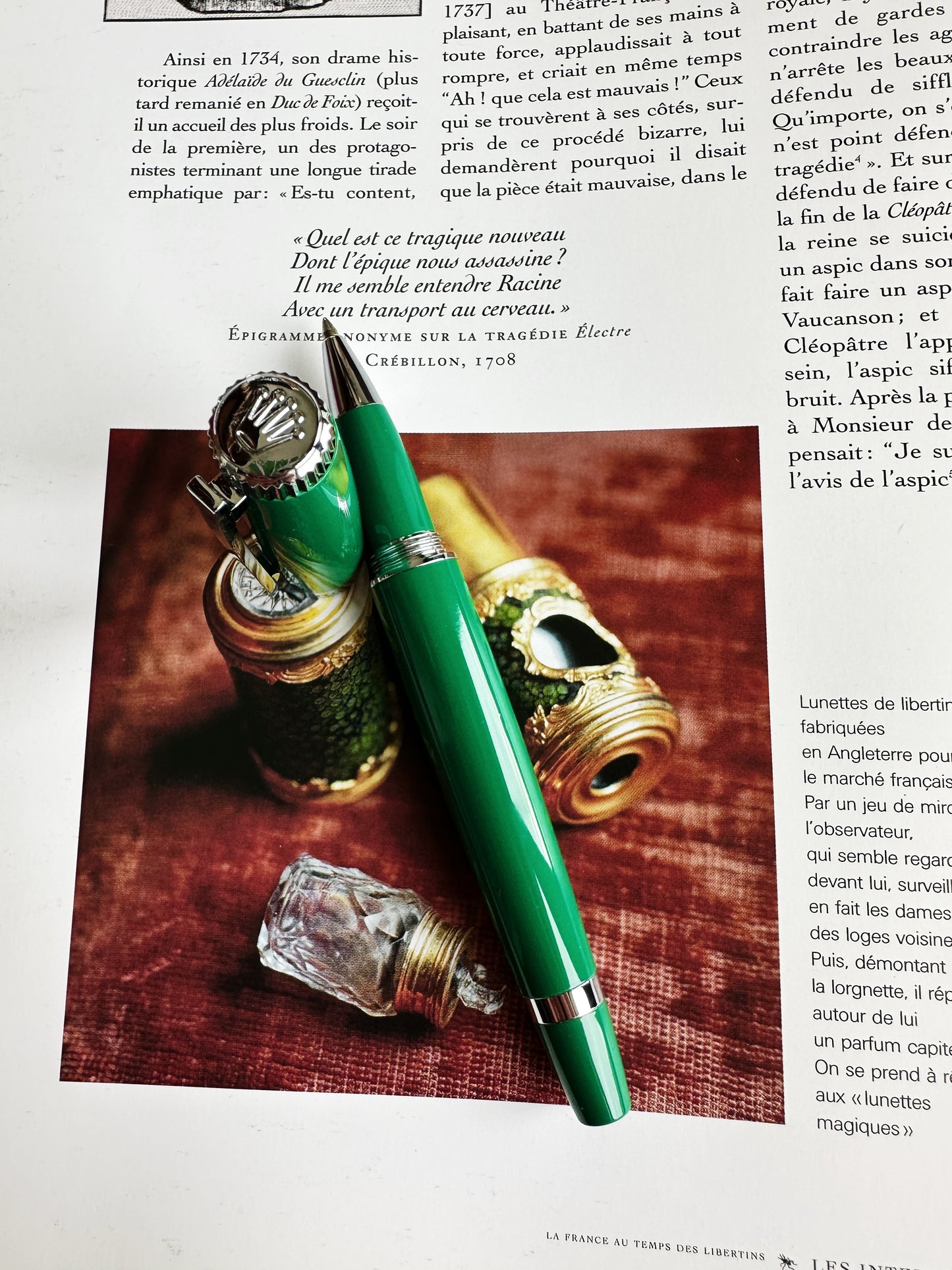 Green Rolex pen with chrome finish – Screw cap