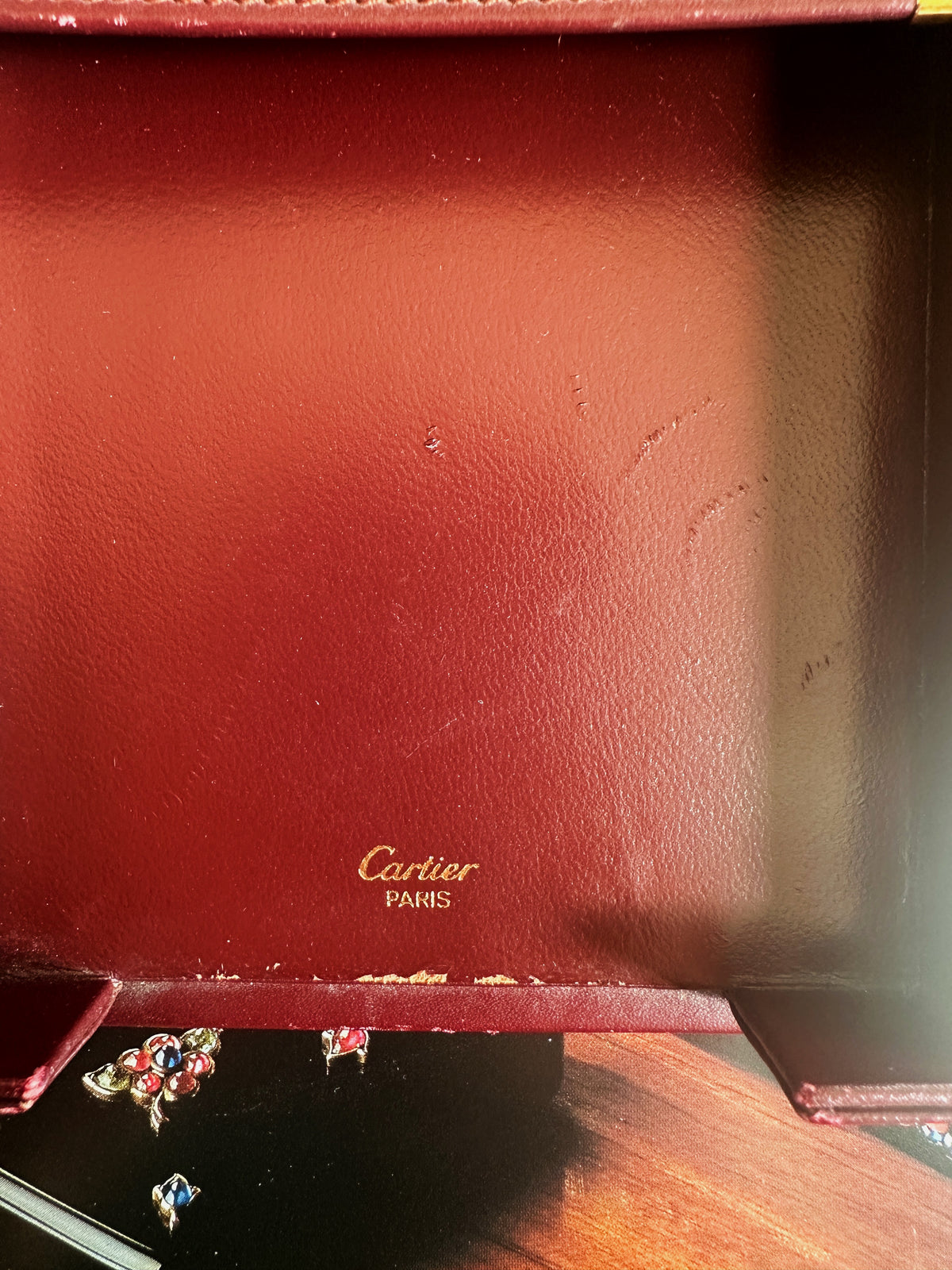 Porte-bloc-notes Must de Cartier vintage en cuir bordeaux