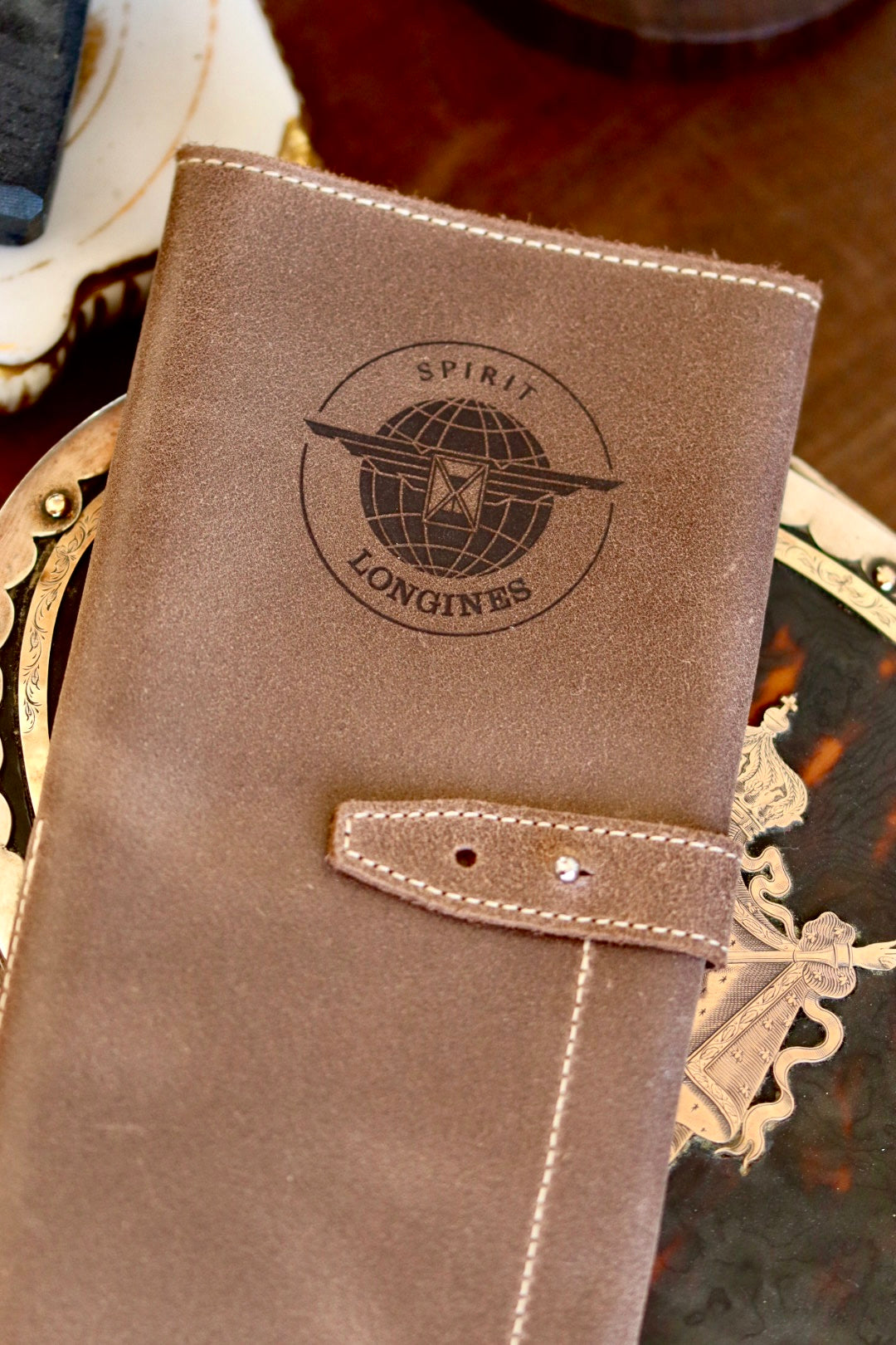 Marmot, Longines Spirit brown leather pouch for watches and jewelry 