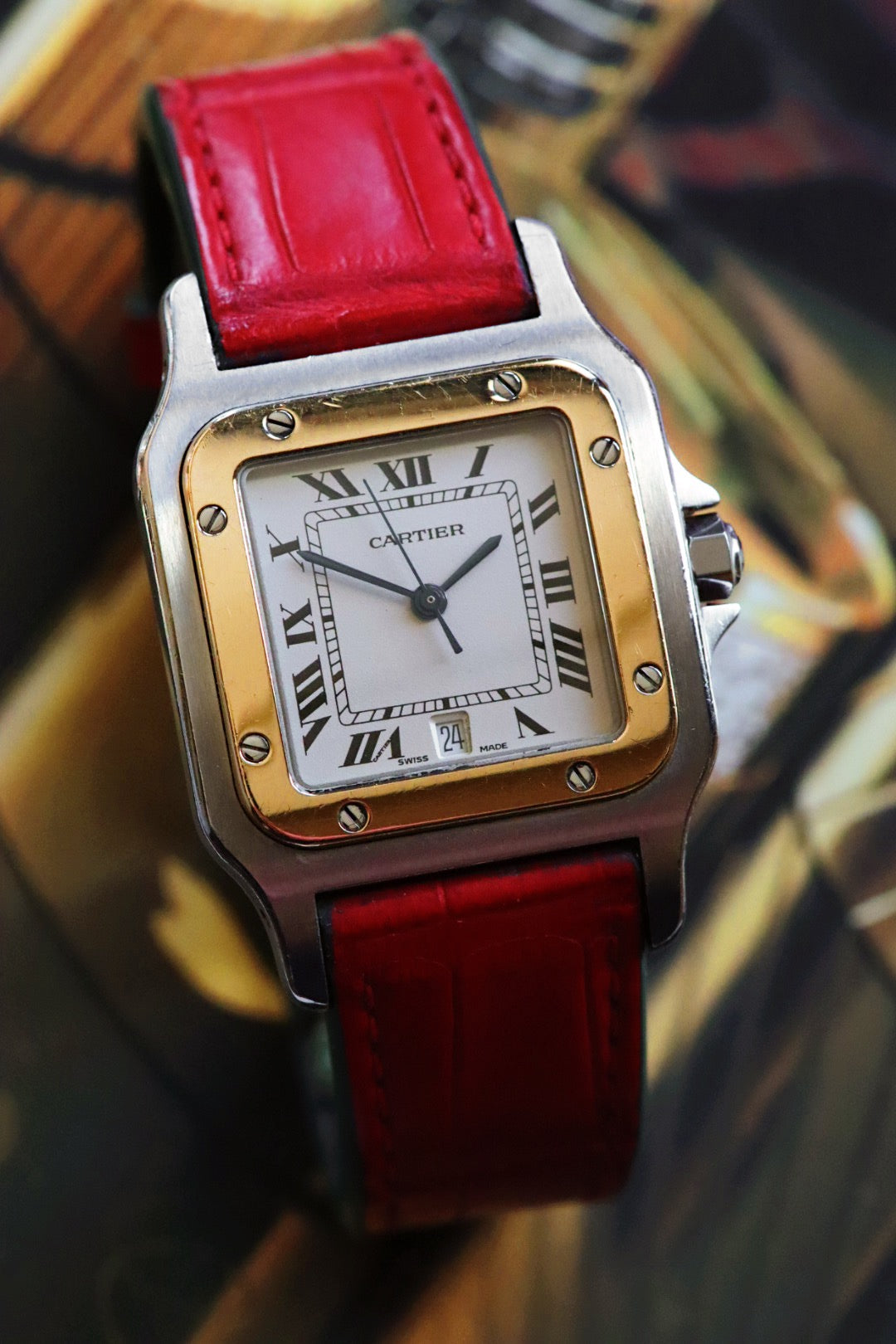 Cartier Santos Galbée 187901 – Bracelet Crocodile Jean Rousseau