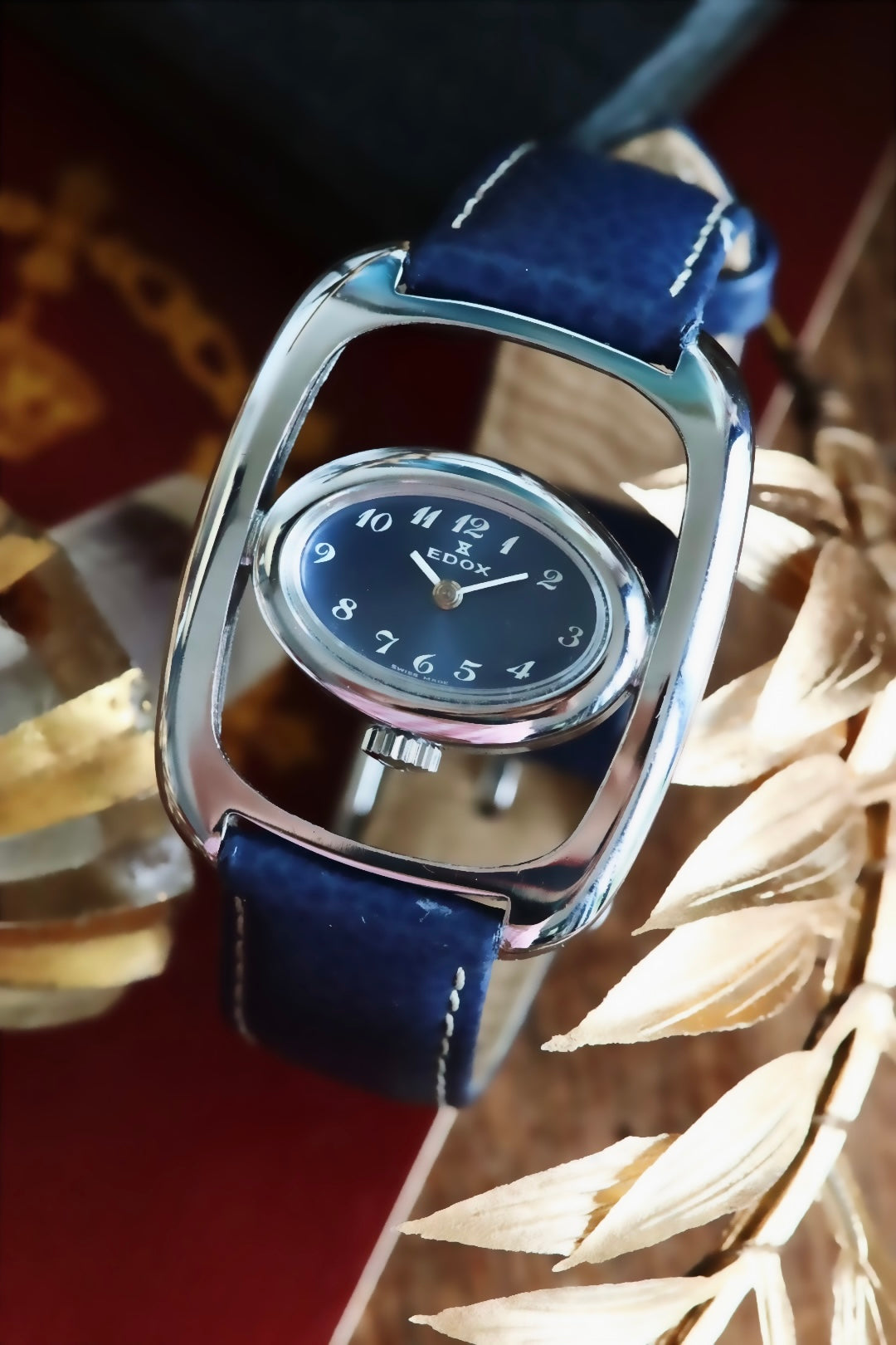 Edox Vintage Watch – Sunburst Blue Dial 