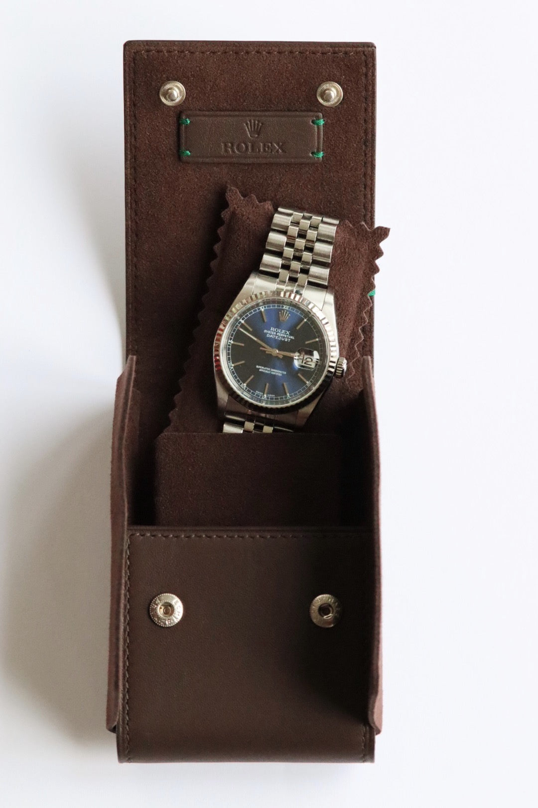Étui Rolex en cuir marron -  Pochette de voyage pour montre