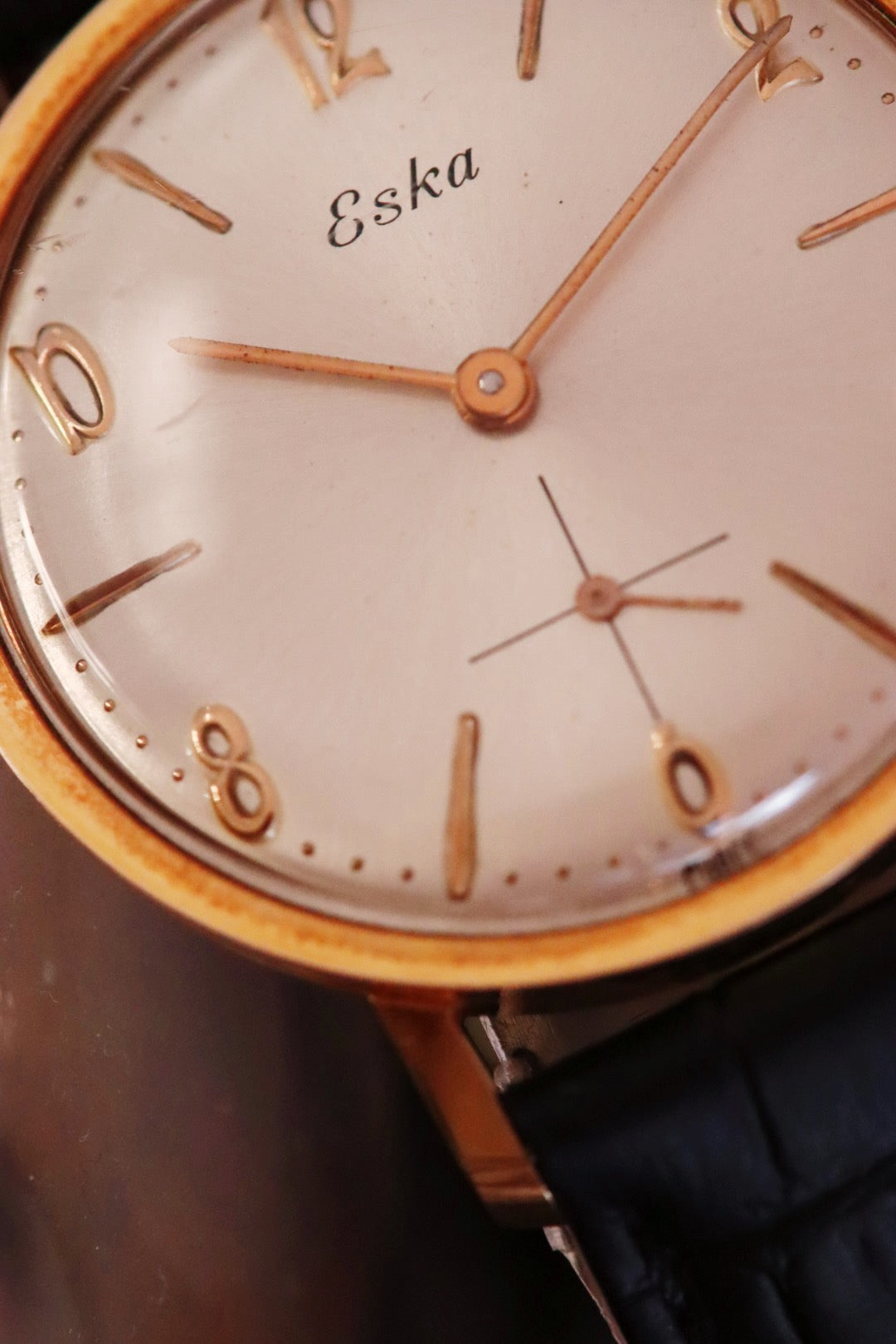 Eska Vintage – Montre plaquée or 20 microns à cadran nacré