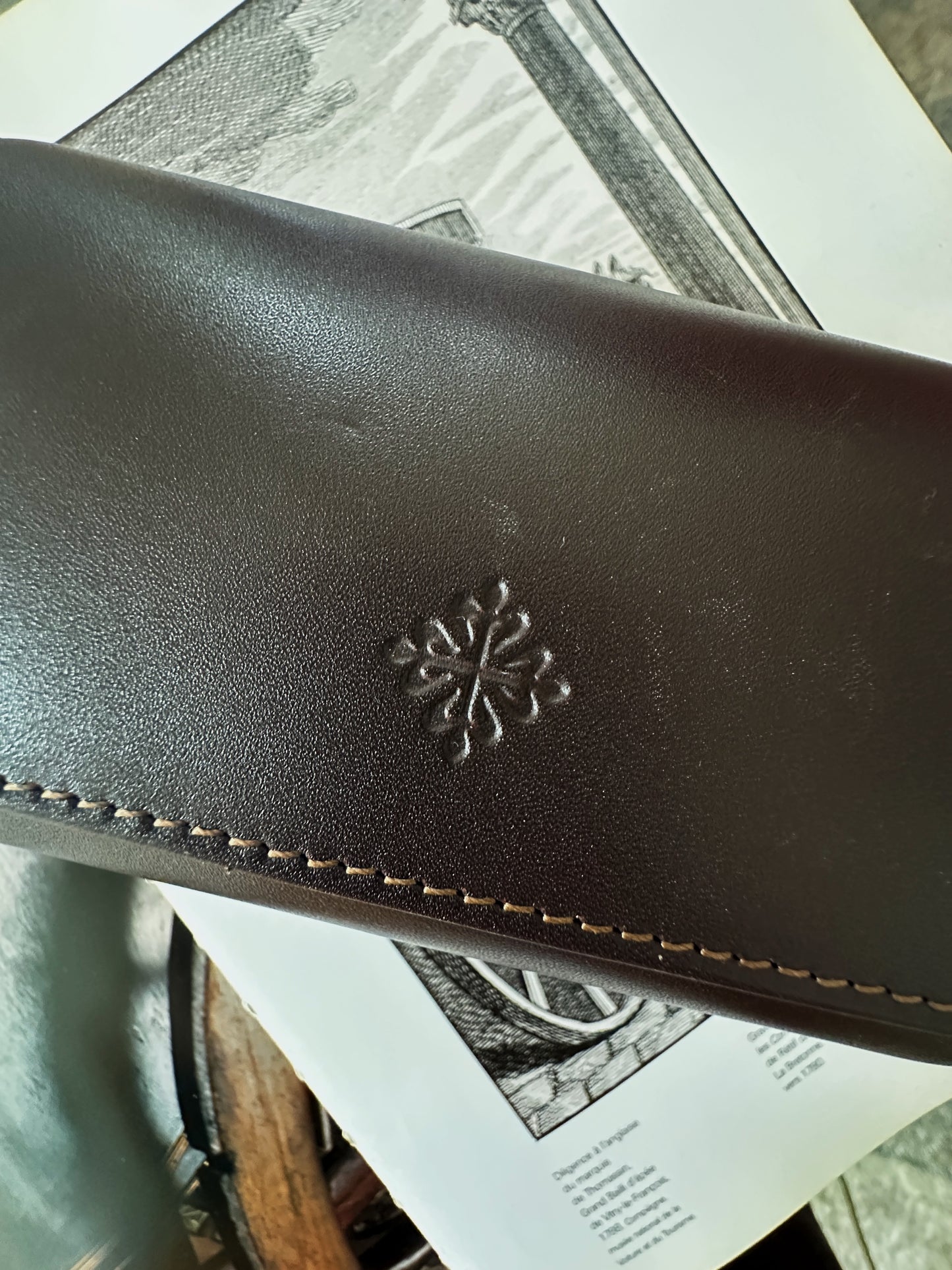 Étui de voyage Patek Philippe deux montres en cuir marron