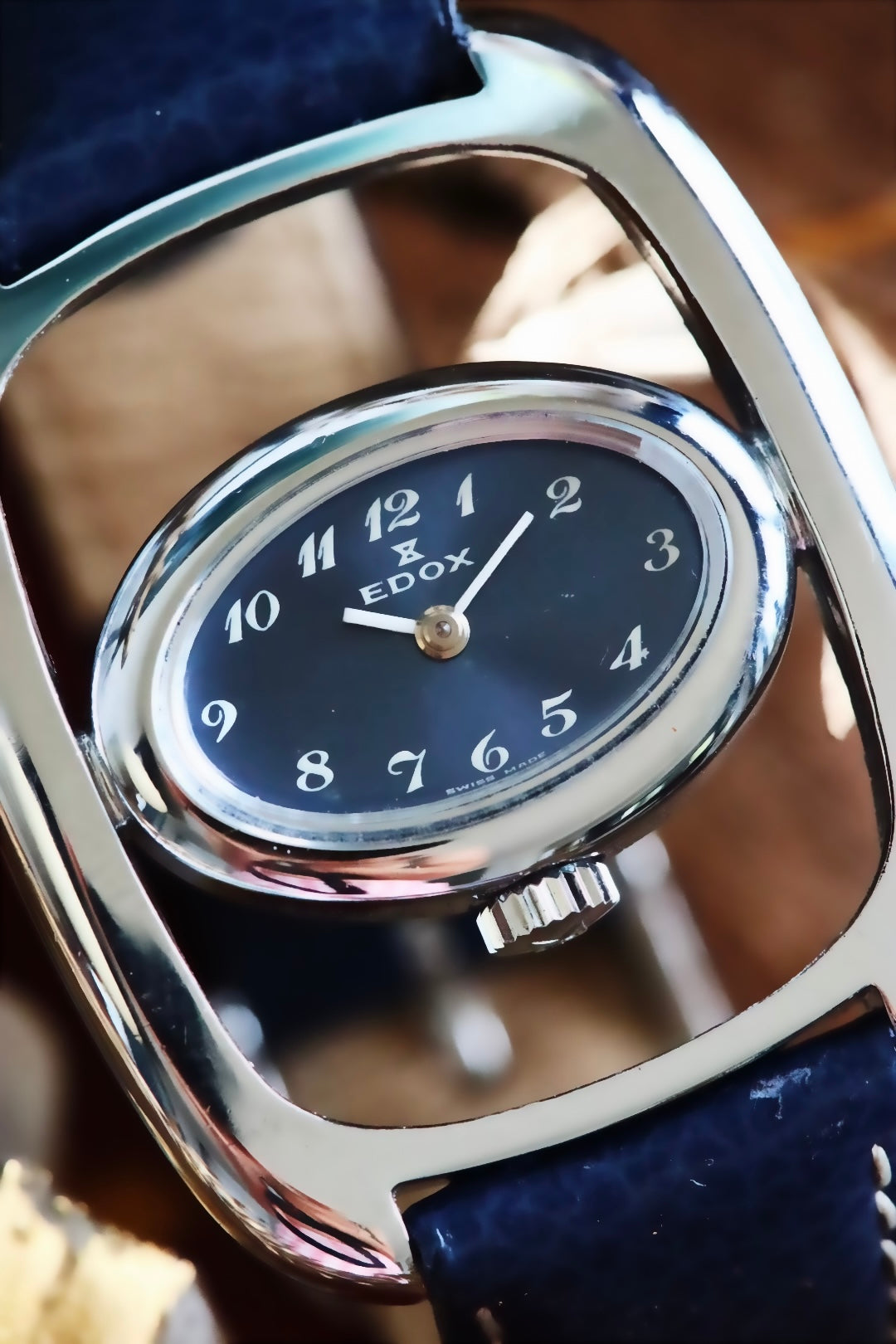 Edox Vintage Watch – Sunburst Blue Dial 