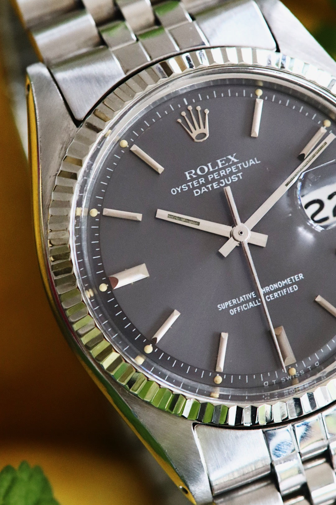 Rolex Oyster Perpetual Datejust 1601 Sigma, Cadran Gris et Tritium, Année 1975
