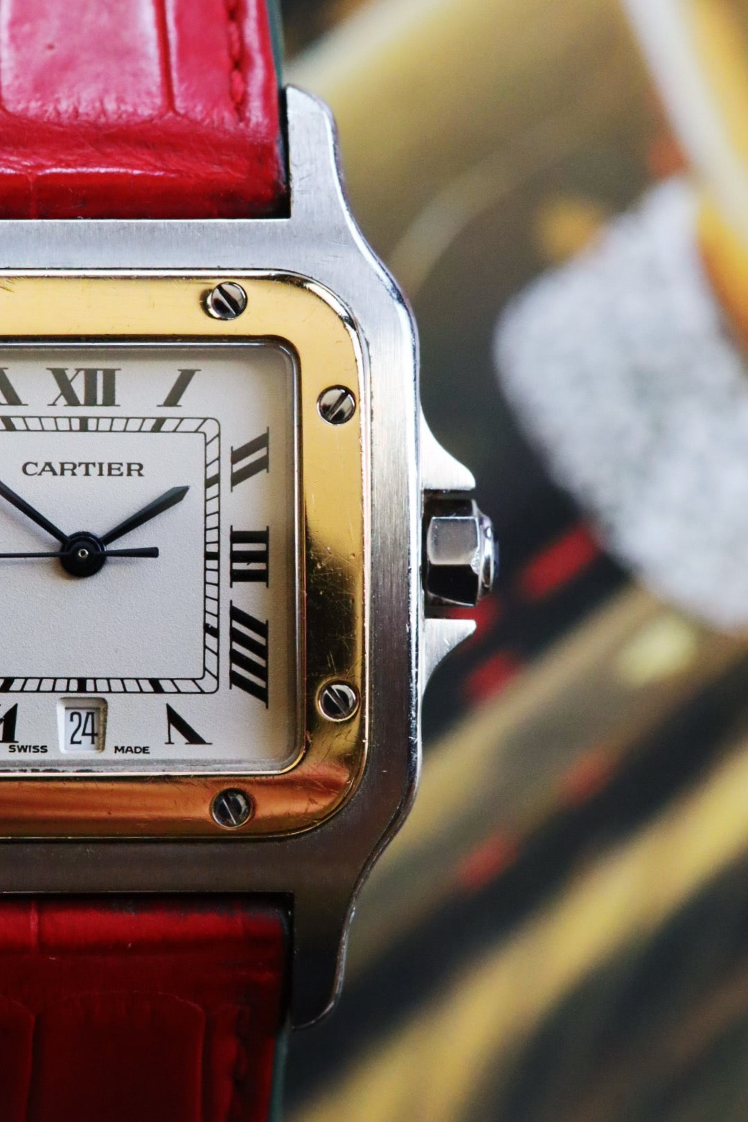 Cartier Santos Galbée 187901 – Bracelet Crocodile Jean Rousseau