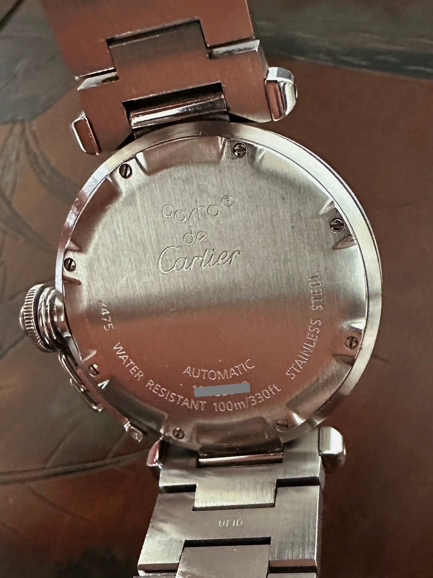 Montre Cartier Pasha cadran noir, mouvement automatique, avec papiers