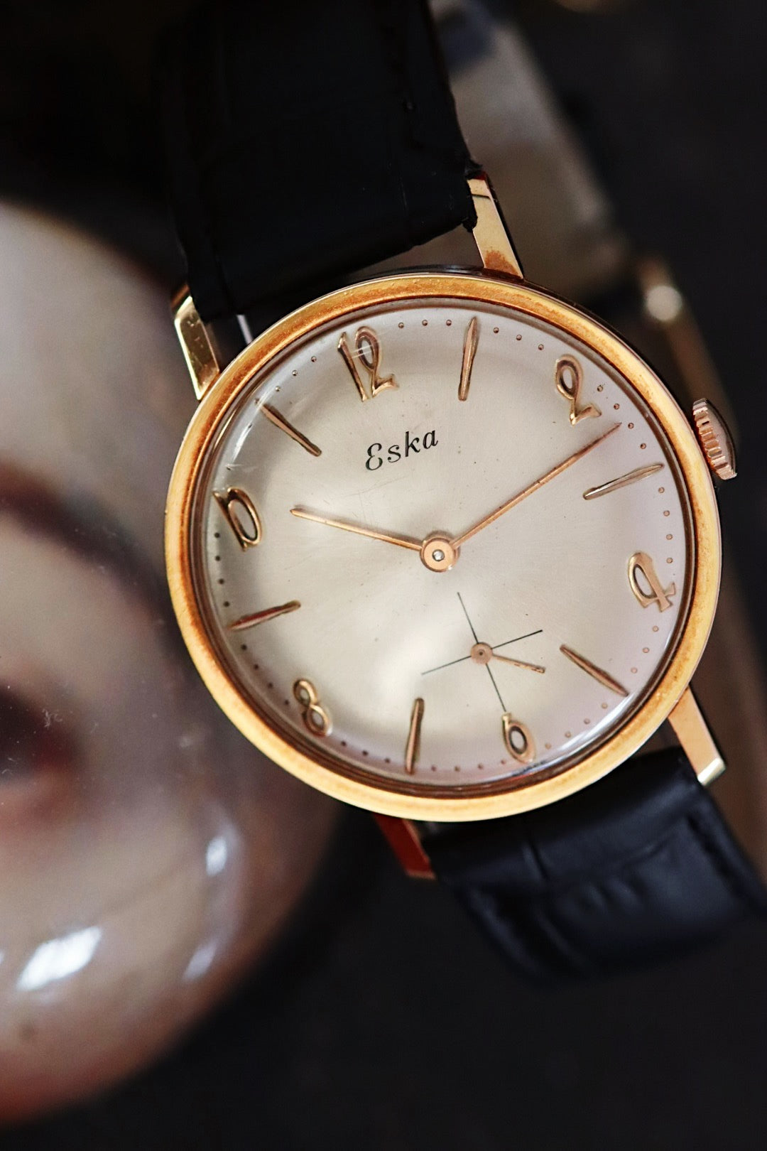 Eska Vintage – Montre plaquée or 20 microns à cadran nacré