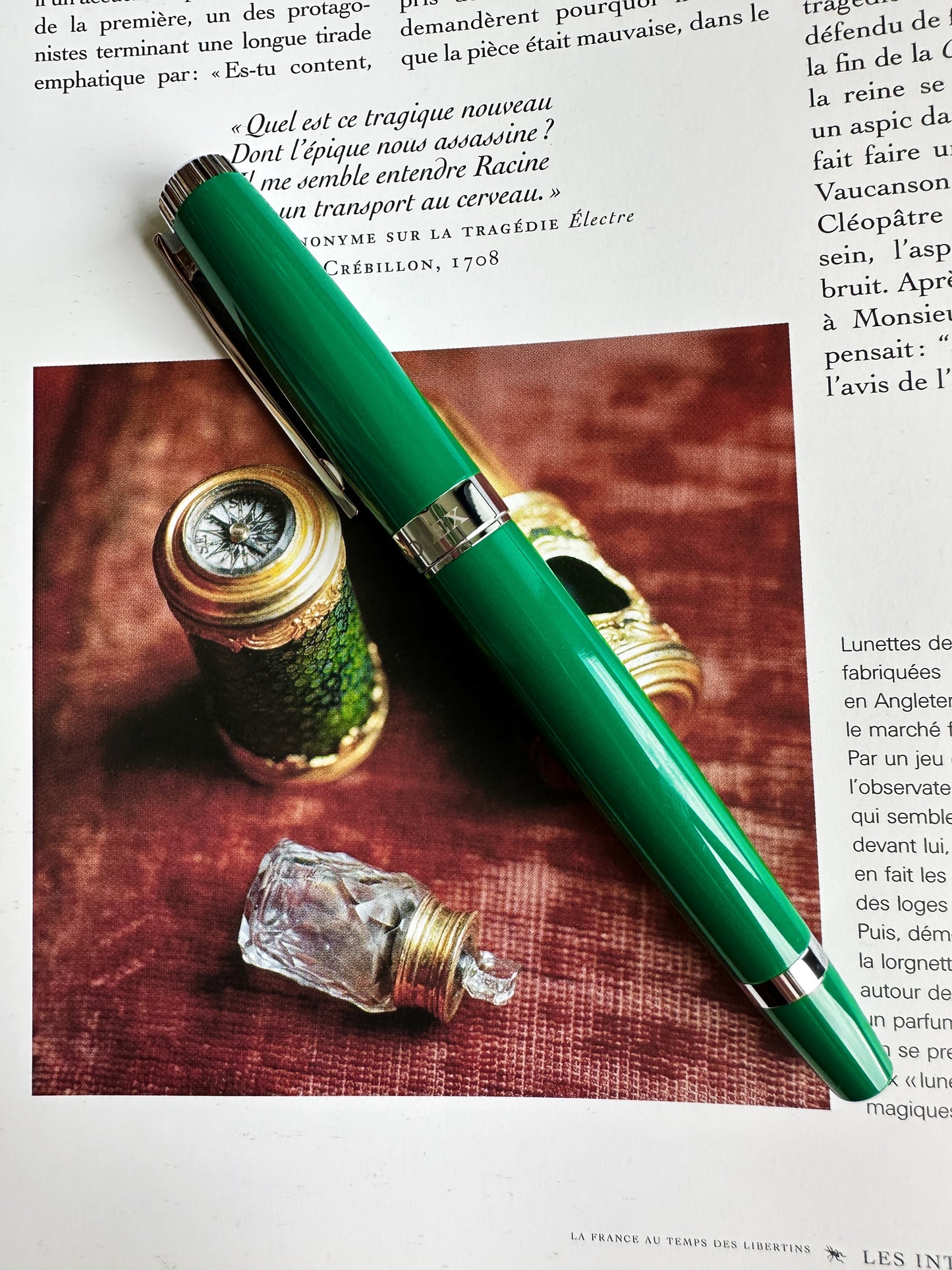 Green Rolex pen with chrome finish – Screw cap