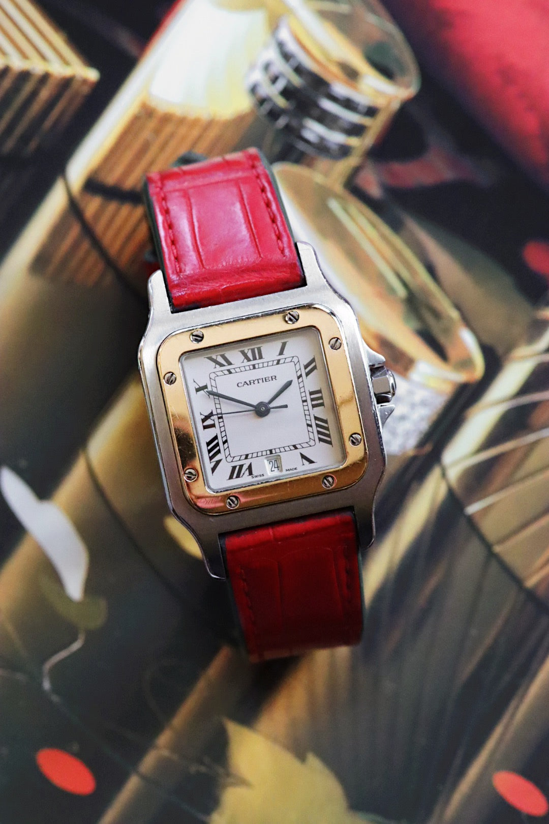 Cartier Santos Galbée 187901 – Bracelet Crocodile Jean Rousseau