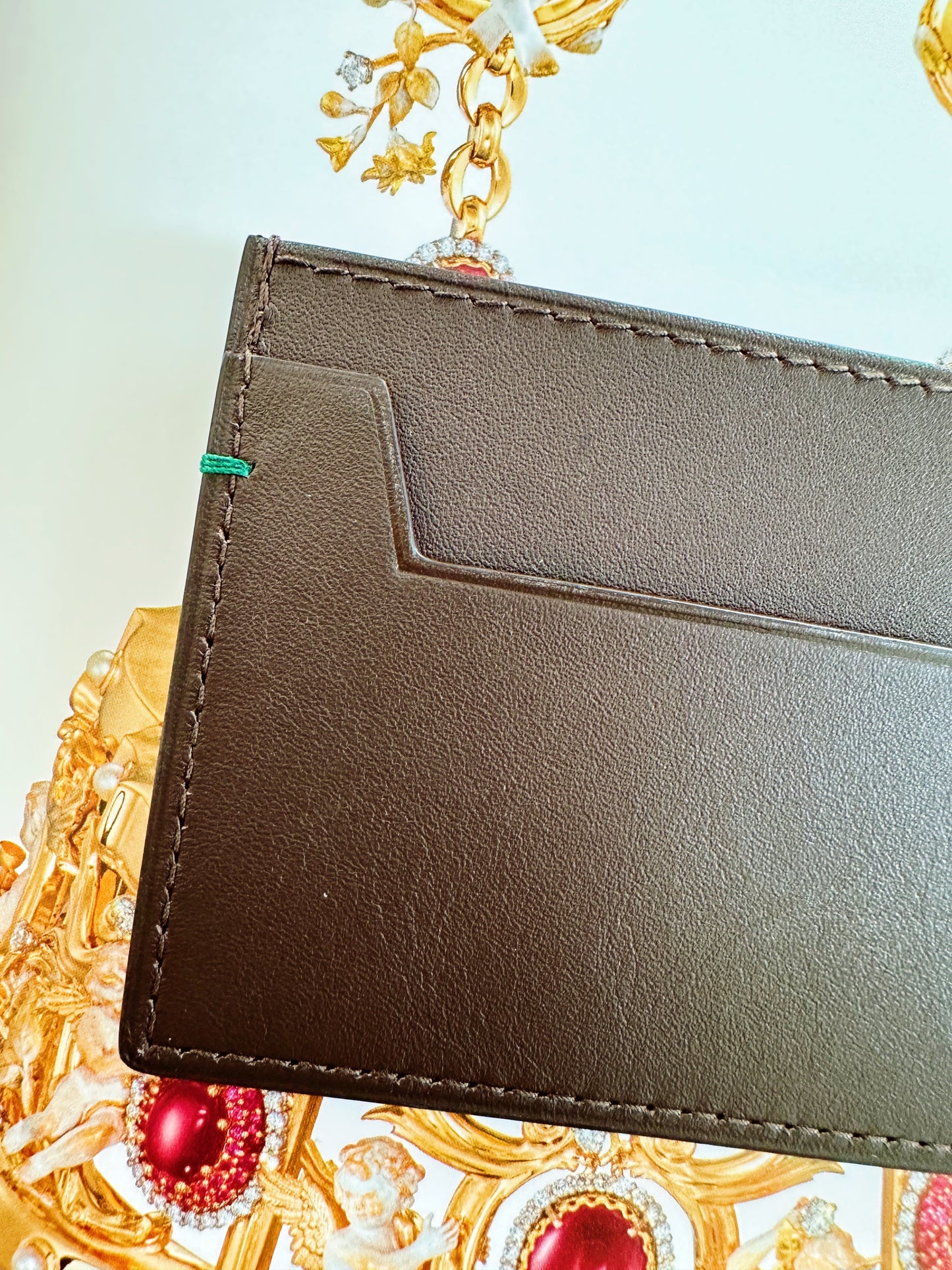 Porte-carte Rolex en cuir marron
