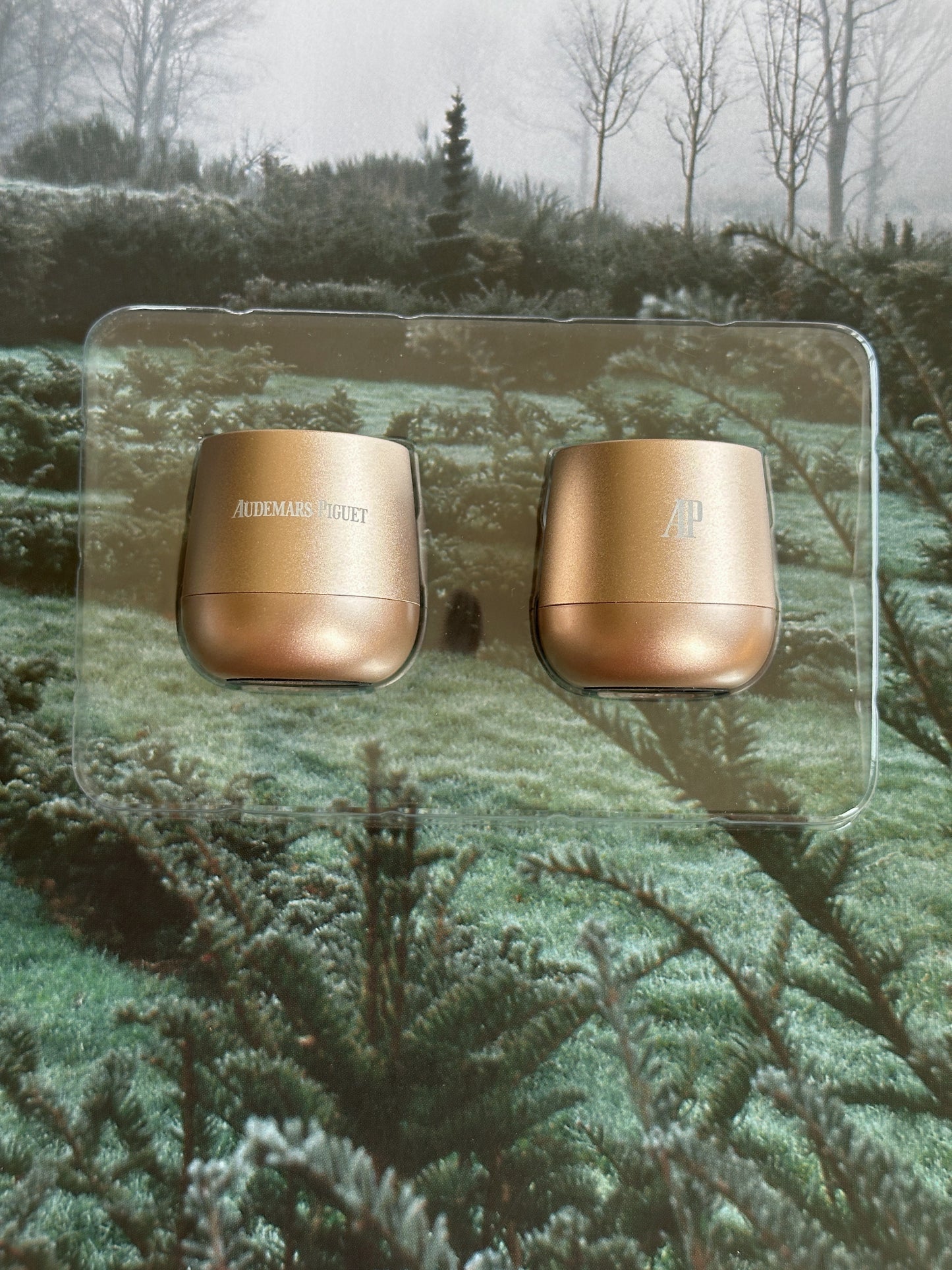 Enceintes Bluetooth Audemars Piguet x Lexon Twin Mino+ doré rose – Neuves avec boîtes