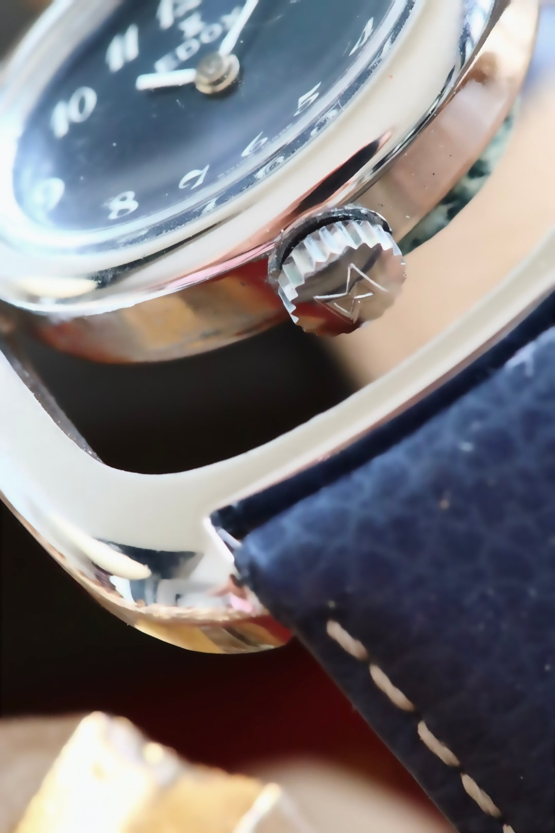 Edox Vintage Watch – Sunburst Blue Dial 
