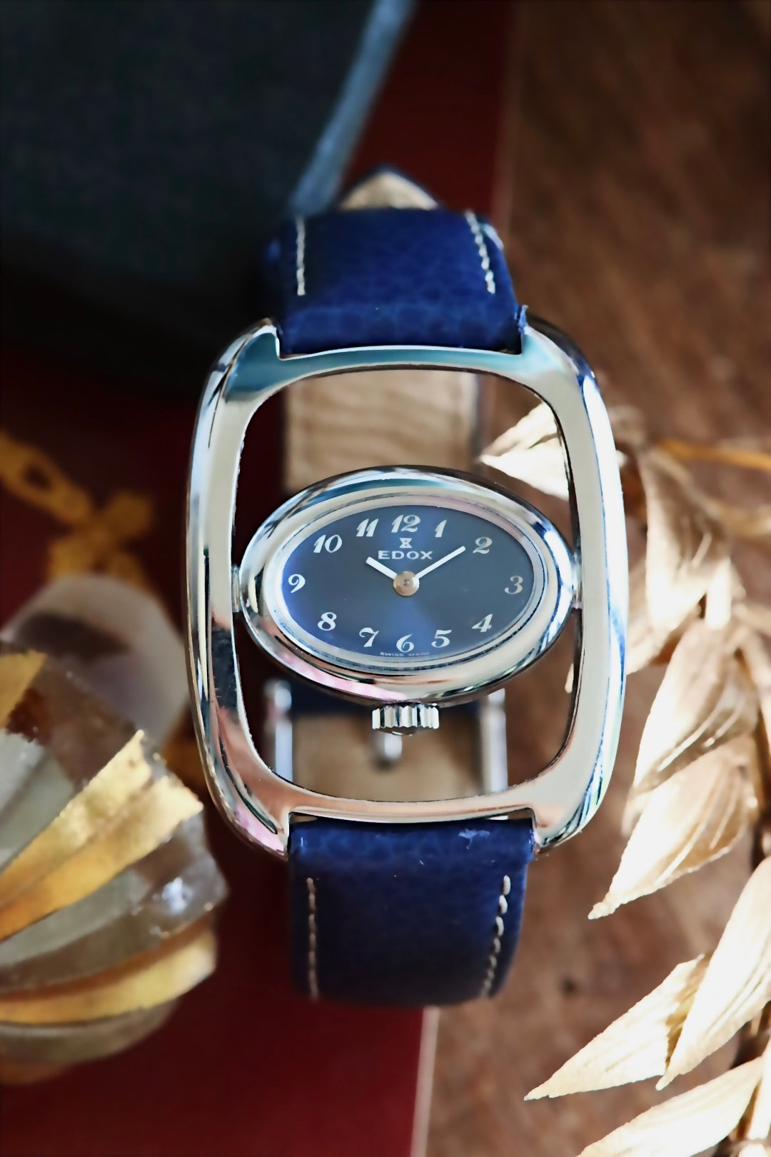 Edox Vintage Watch – Sunburst Blue Dial 
