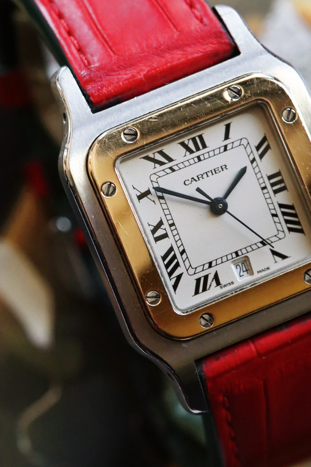 Cartier Santos Galbée 187901 – Bracelet Crocodile Jean Rousseau