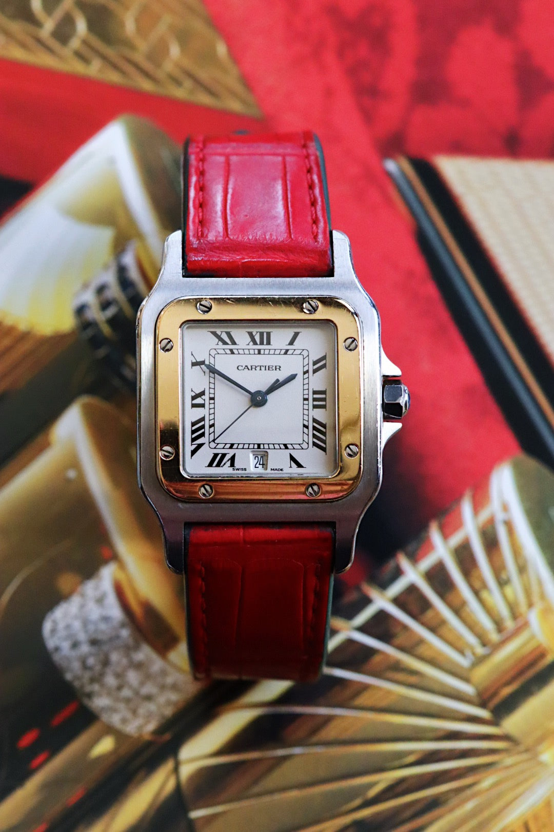 Cartier Santos Galbée 187901 – Bracelet Crocodile Jean Rousseau