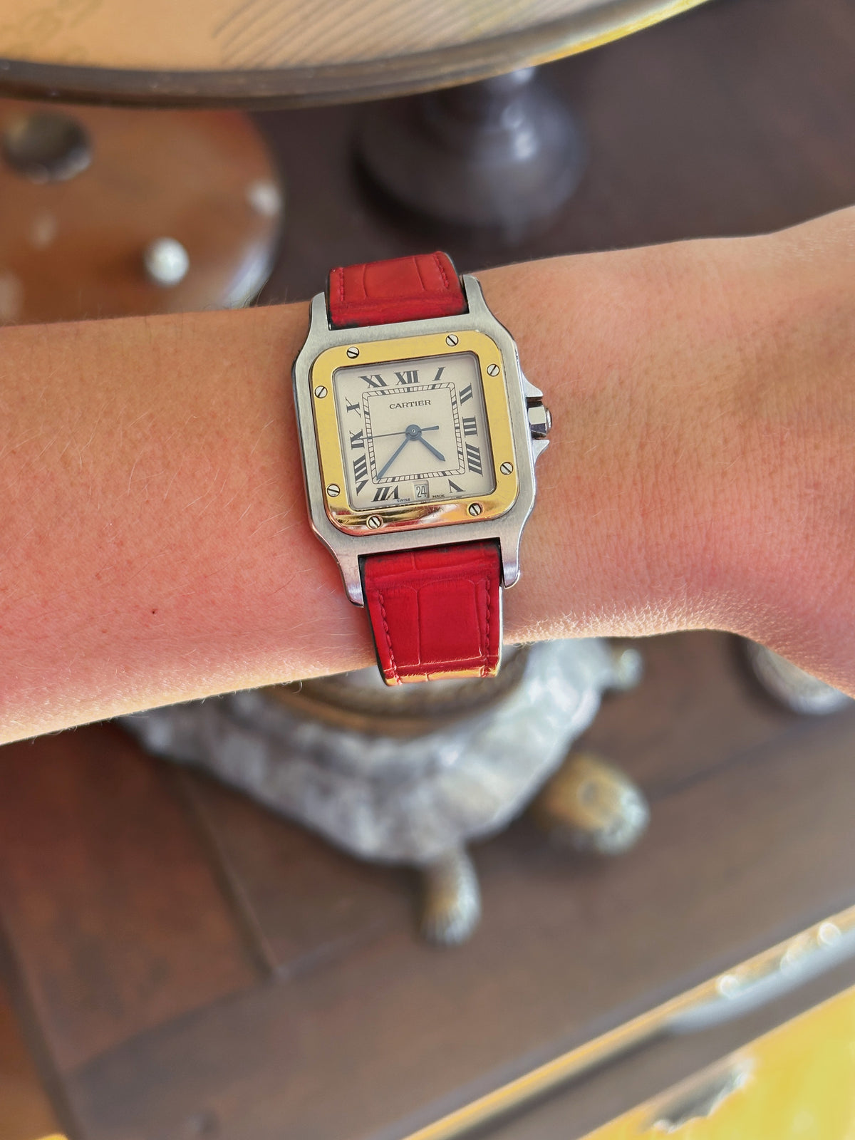 Cartier Santos Galbée 187901 – Bracelet Crocodile Jean Rousseau