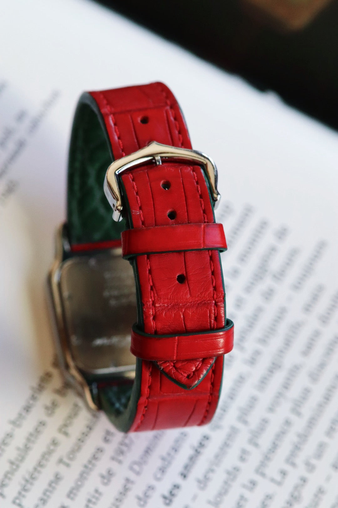 Cartier Santos Galbée 187901 – Bracelet Crocodile Jean Rousseau