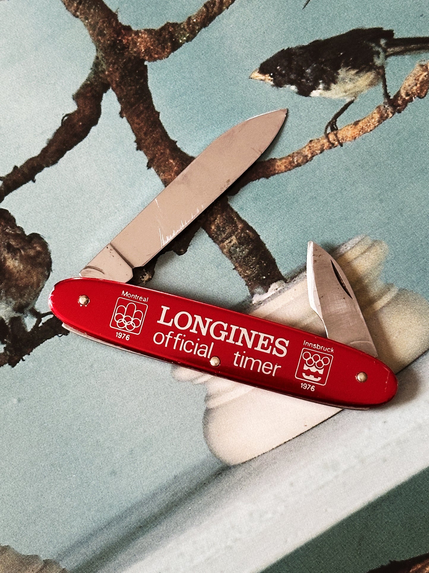 Canif, couteau suisse Longines rouge vintage