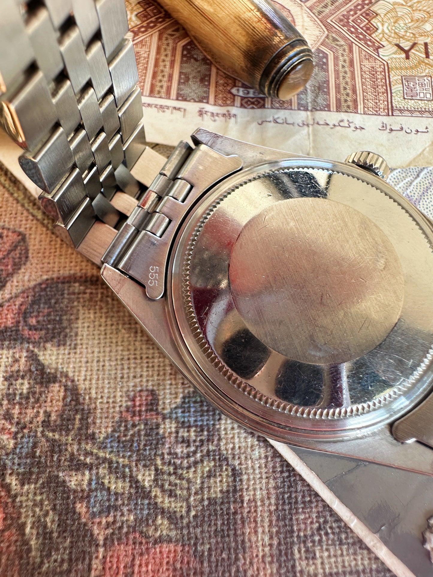 Rolex Datejust 16014 Cadran Linen Tritium sur Jubilee  de 1984