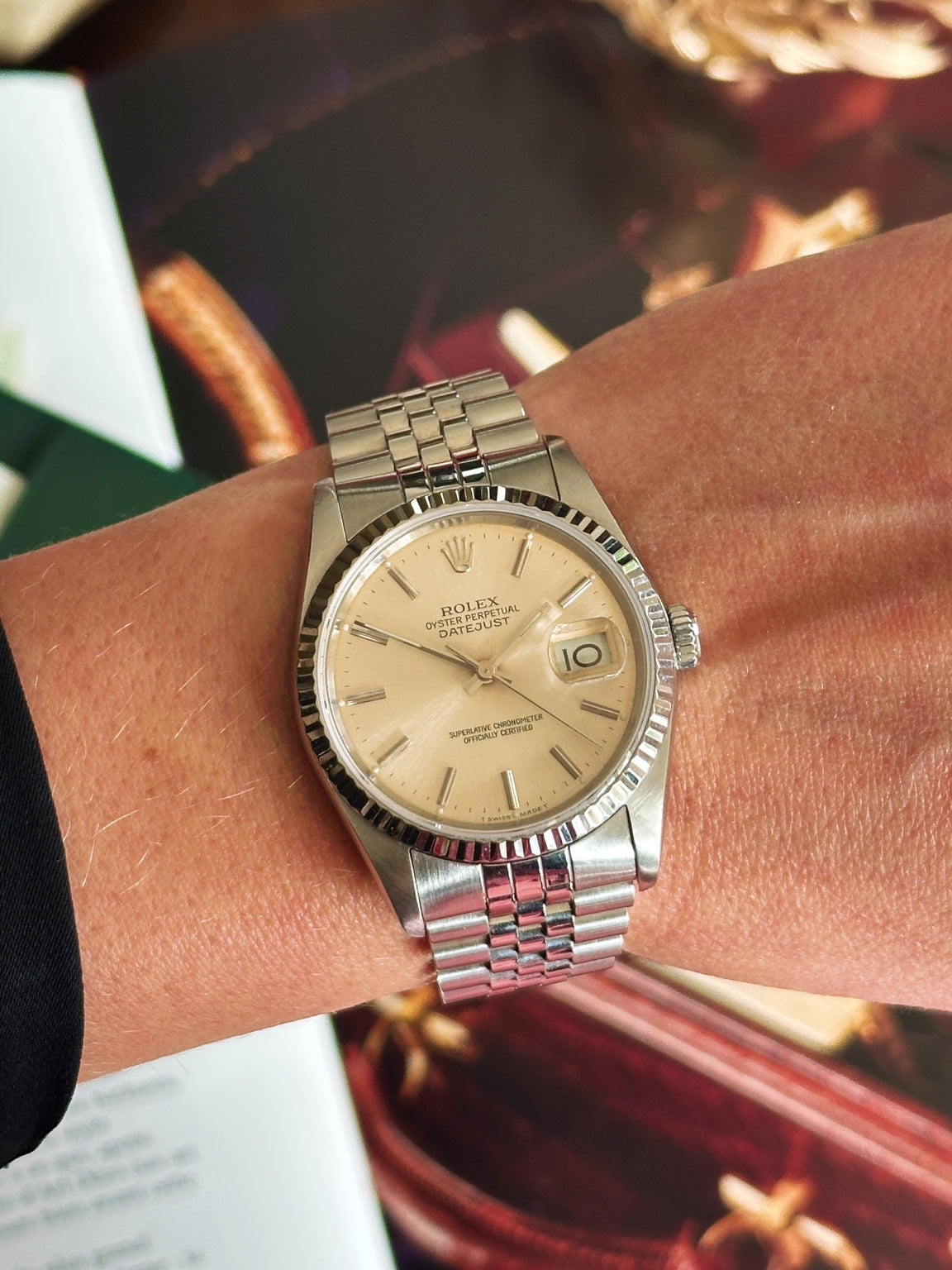 Rolex Datejust 16234 de 1987 – 36 mm – Cadran silver patiné crème