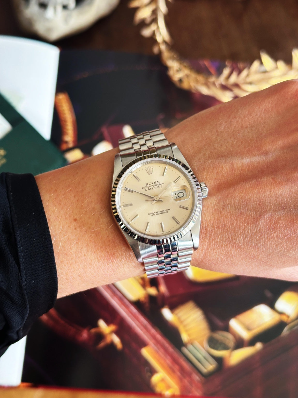 Rolex Datejust 16234 de 1987 – 36 mm – Cadran silver patiné crème