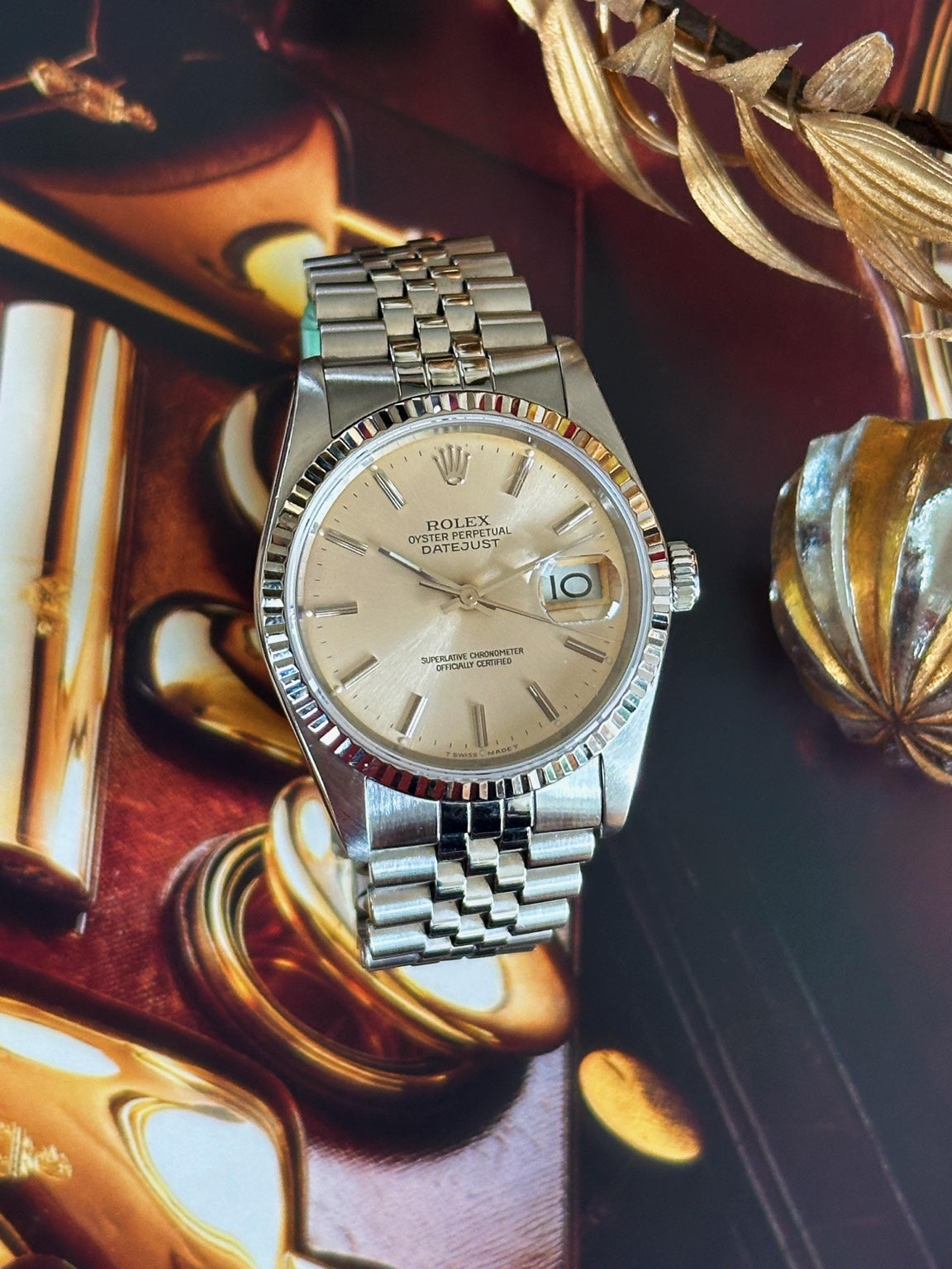 Rolex Datejust 16234 de 1987 – 36 mm – Cadran silver patiné crème