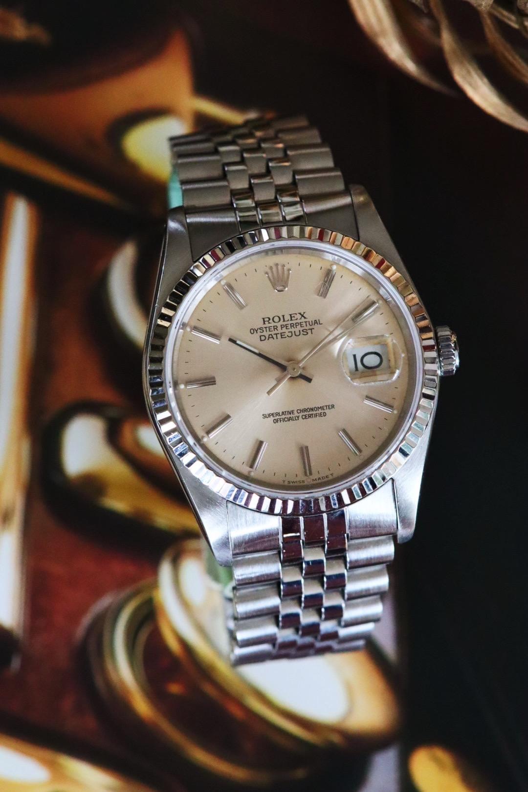Rolex Datejust 16234 de 1987 – 36 mm – Cadran silver patiné crème