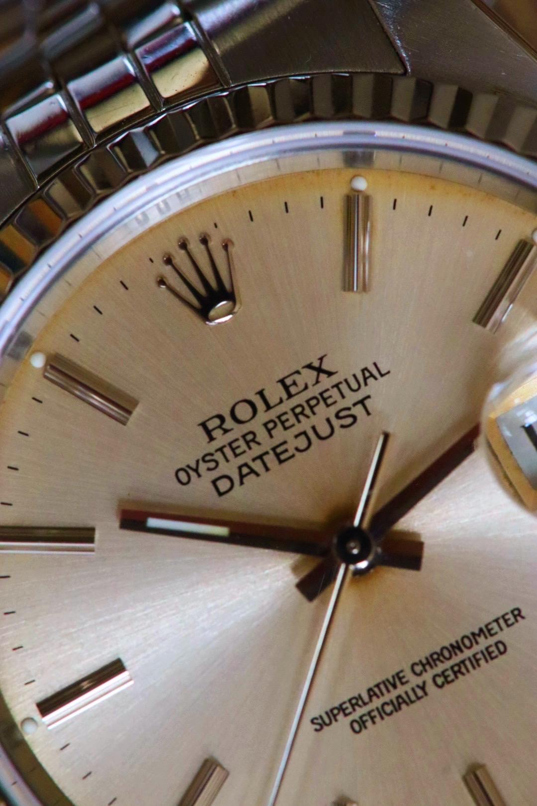 Rolex Datejust 16234 de 1987 – 36 mm – Cadran silver patiné crème