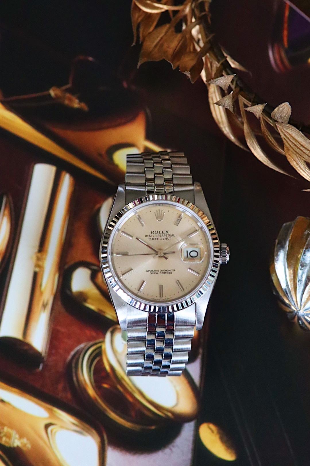 Rolex Datejust 16234 de 1987 – 36 mm – Cadran silver patiné crème